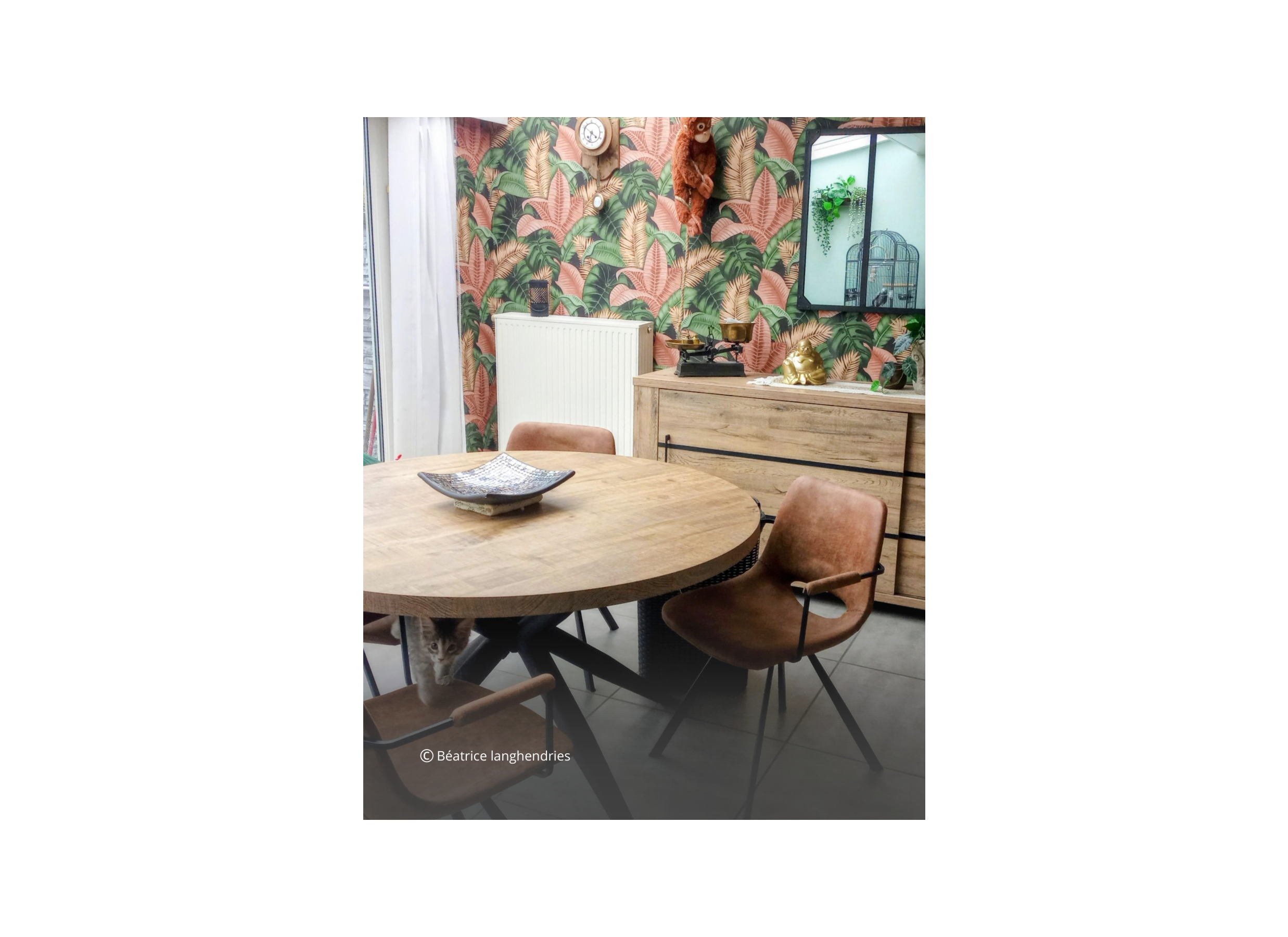 Sfeerfoto - Ronde tafel Sofia Ø150cm - mango massief - naturel