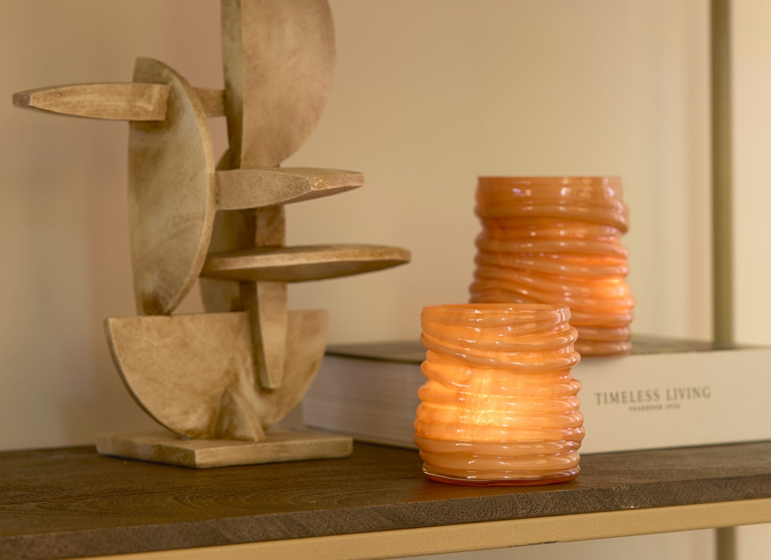 Foto ambiance - Photophore Milyan H10cm - verre - orange
