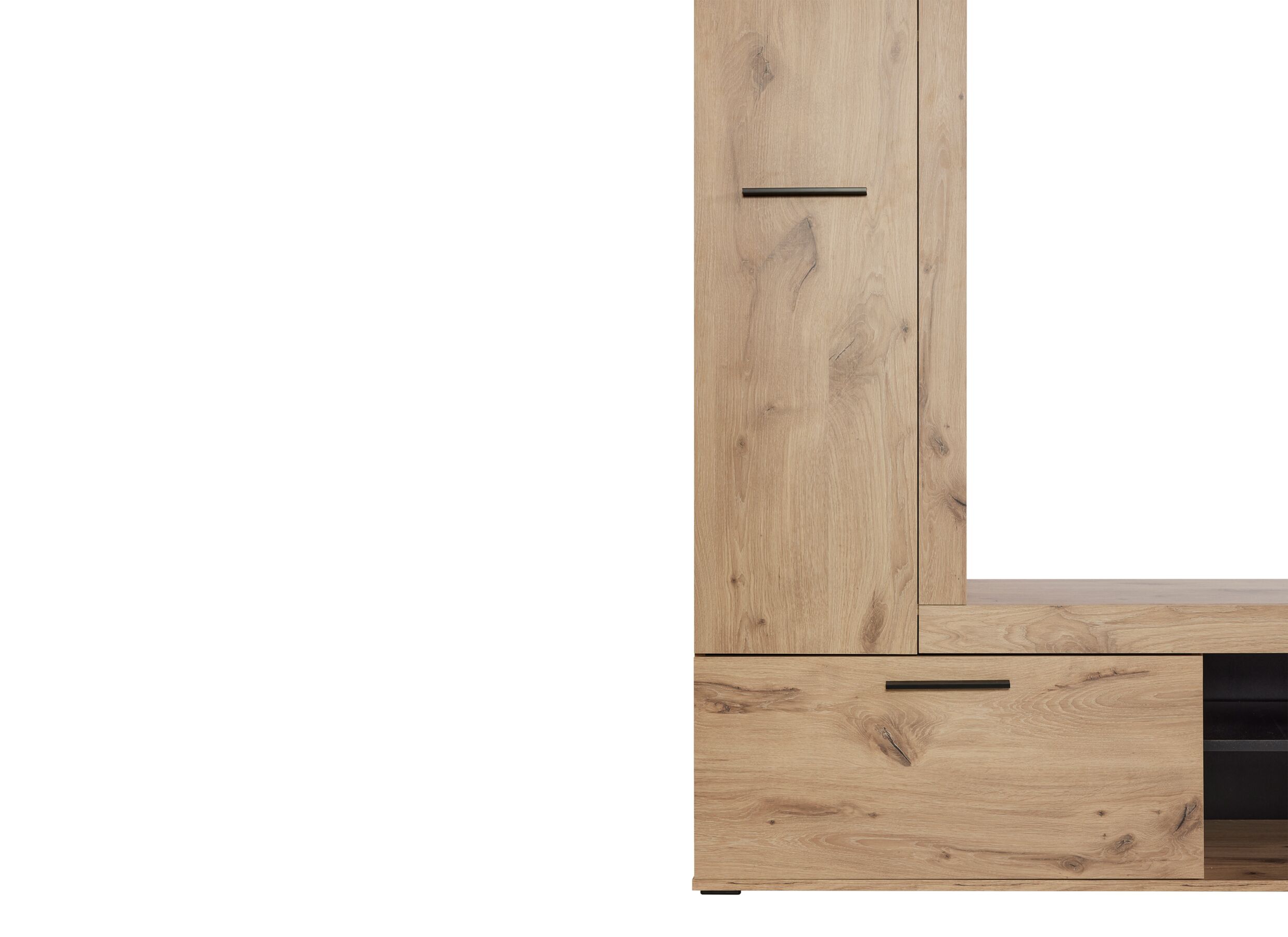 Detailfoto - Tv-wandmeubel Vigor 216cm - decor - canyon oak & zwart