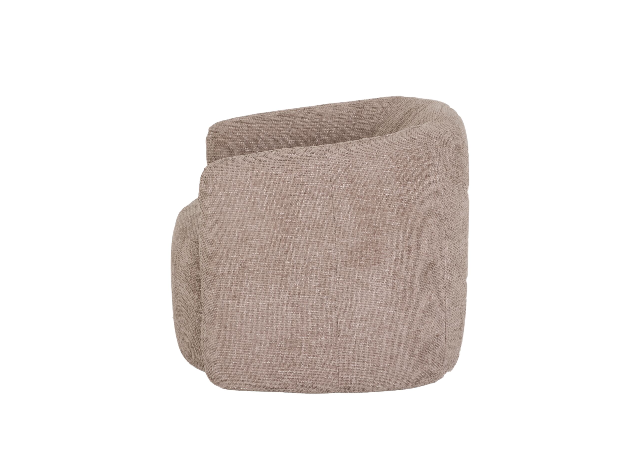 Fauteuil pivotant Alken 87x87x77cm - tissu - rose