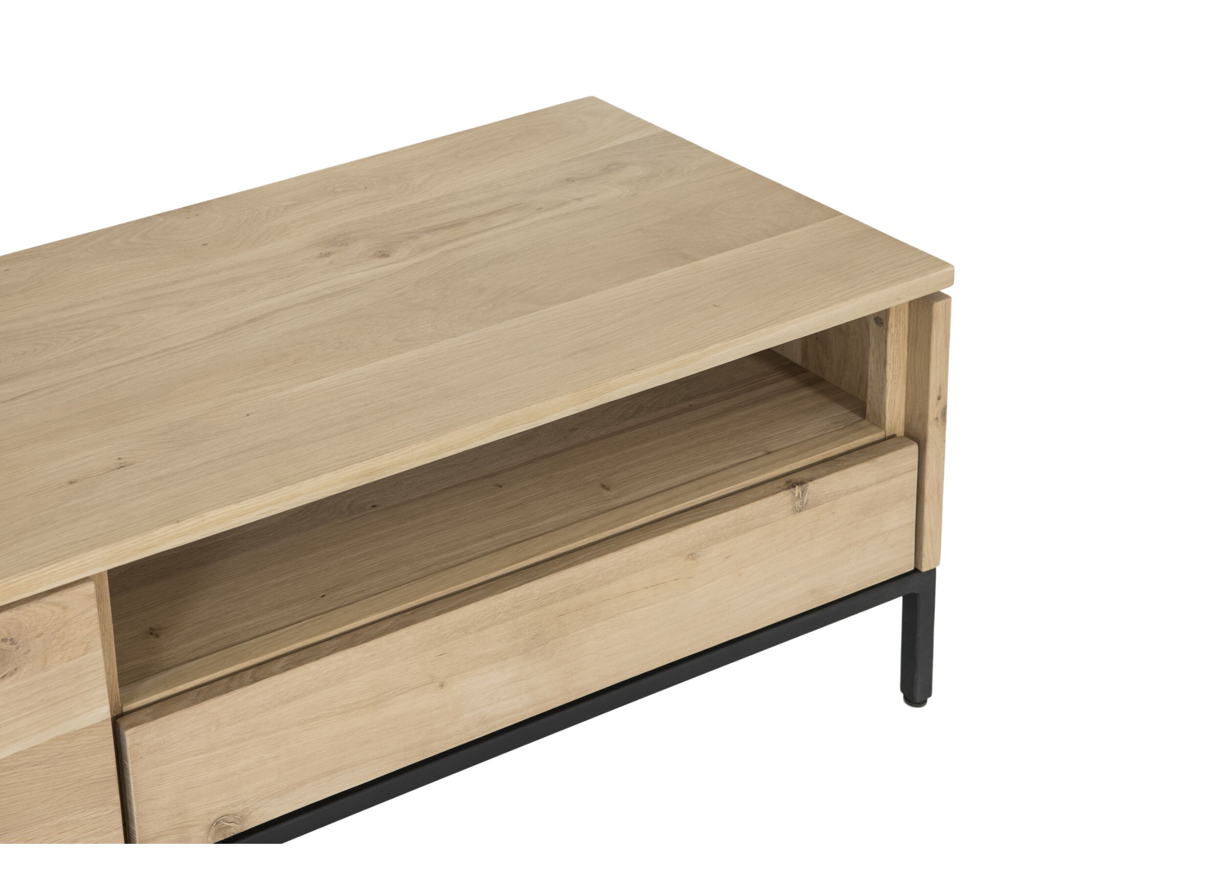 Tv-meubel Nomade 150cm - eik massief & fineer & decor - naturel