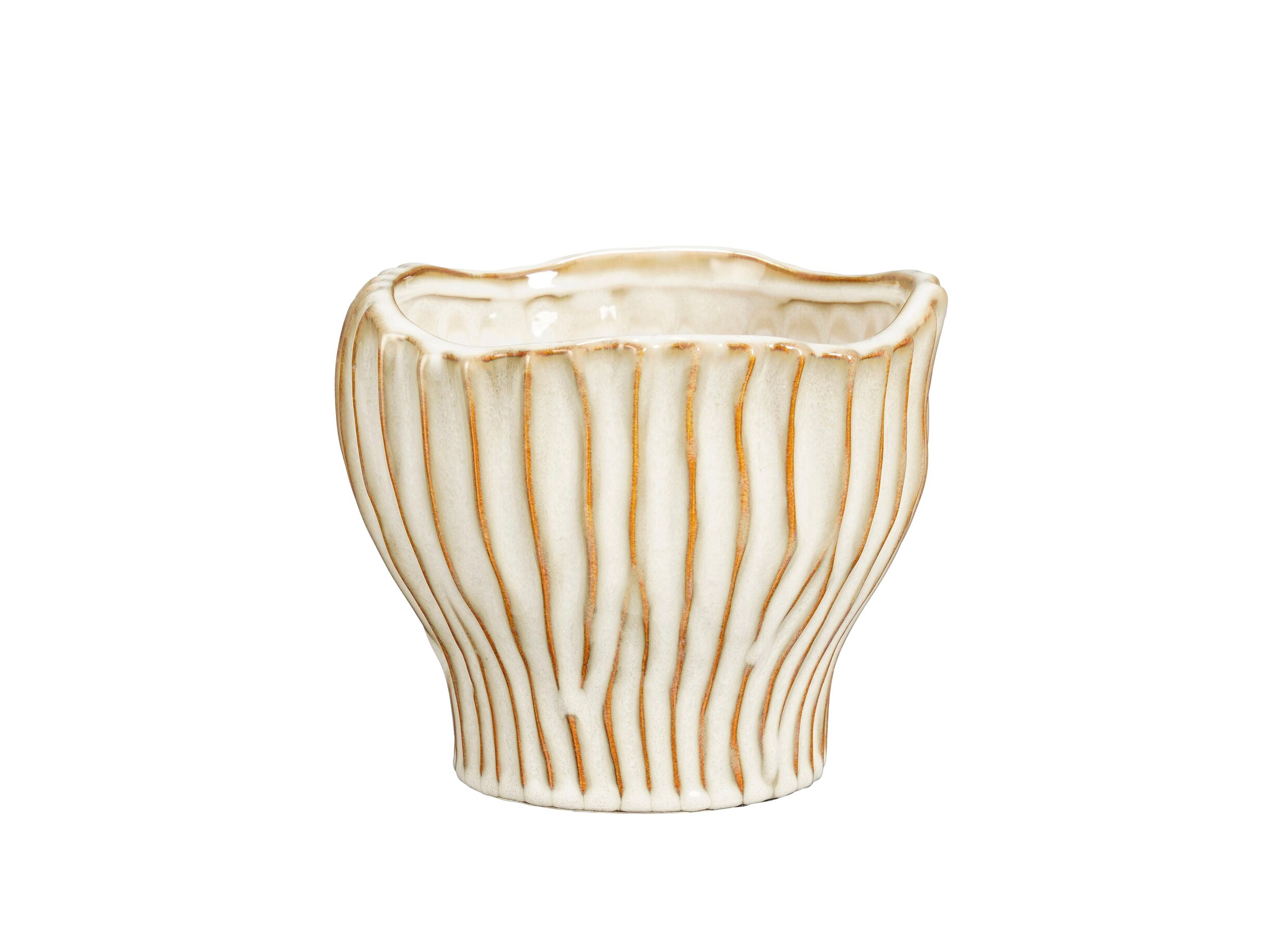 Bloempot Cem Ø19 - Cache-pot Cem Ø19,5x16,5cm - stoneware - offwhite