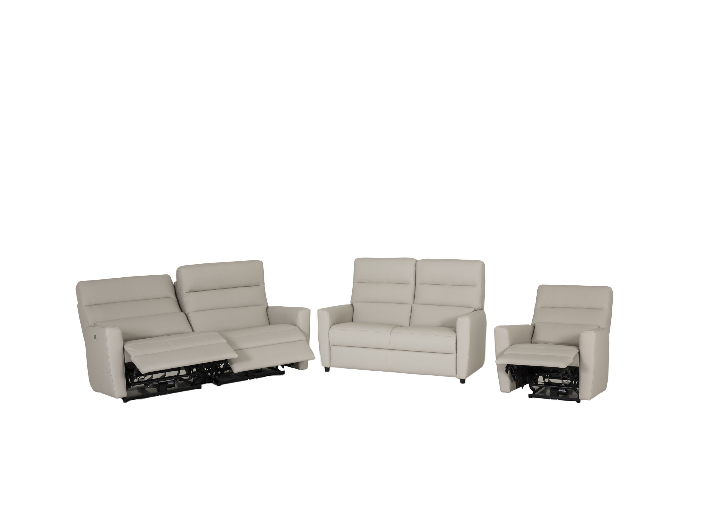 Aperçu - Canapé Dax 3+2+1 places - cuir - beige avec relax
