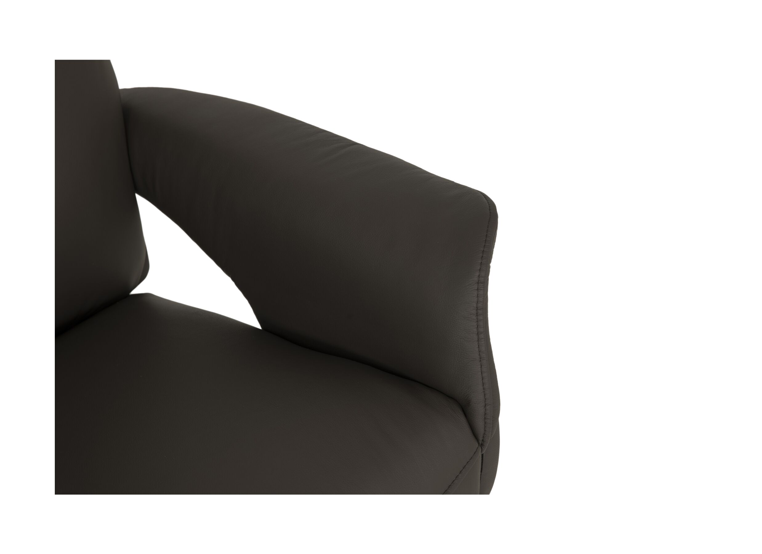 Detailfoto - Relaxzetel Adamello elekrisch leder en lederlook bruin