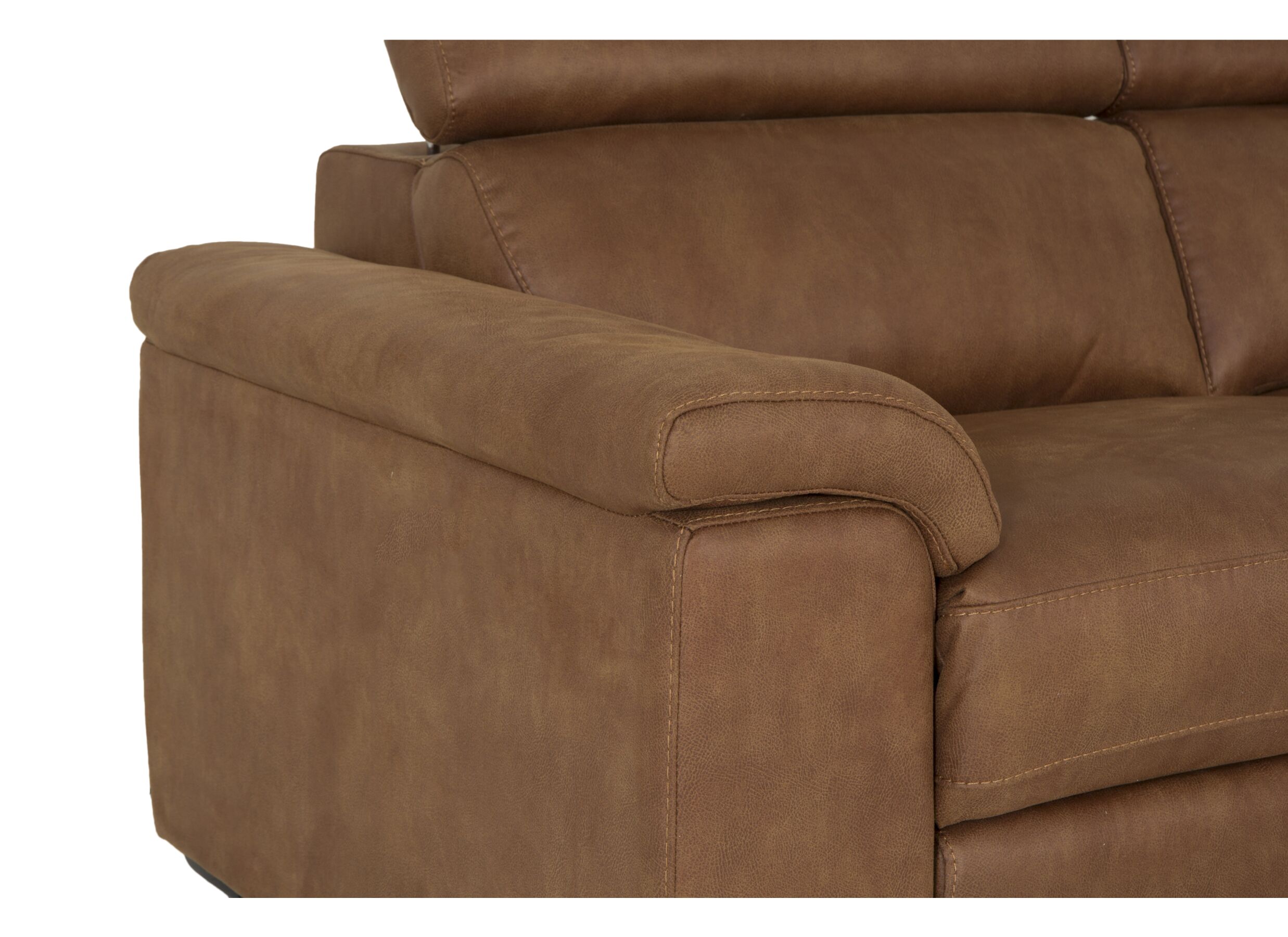 Canapé d'angle Fall 271x213cm - tissu - cognac