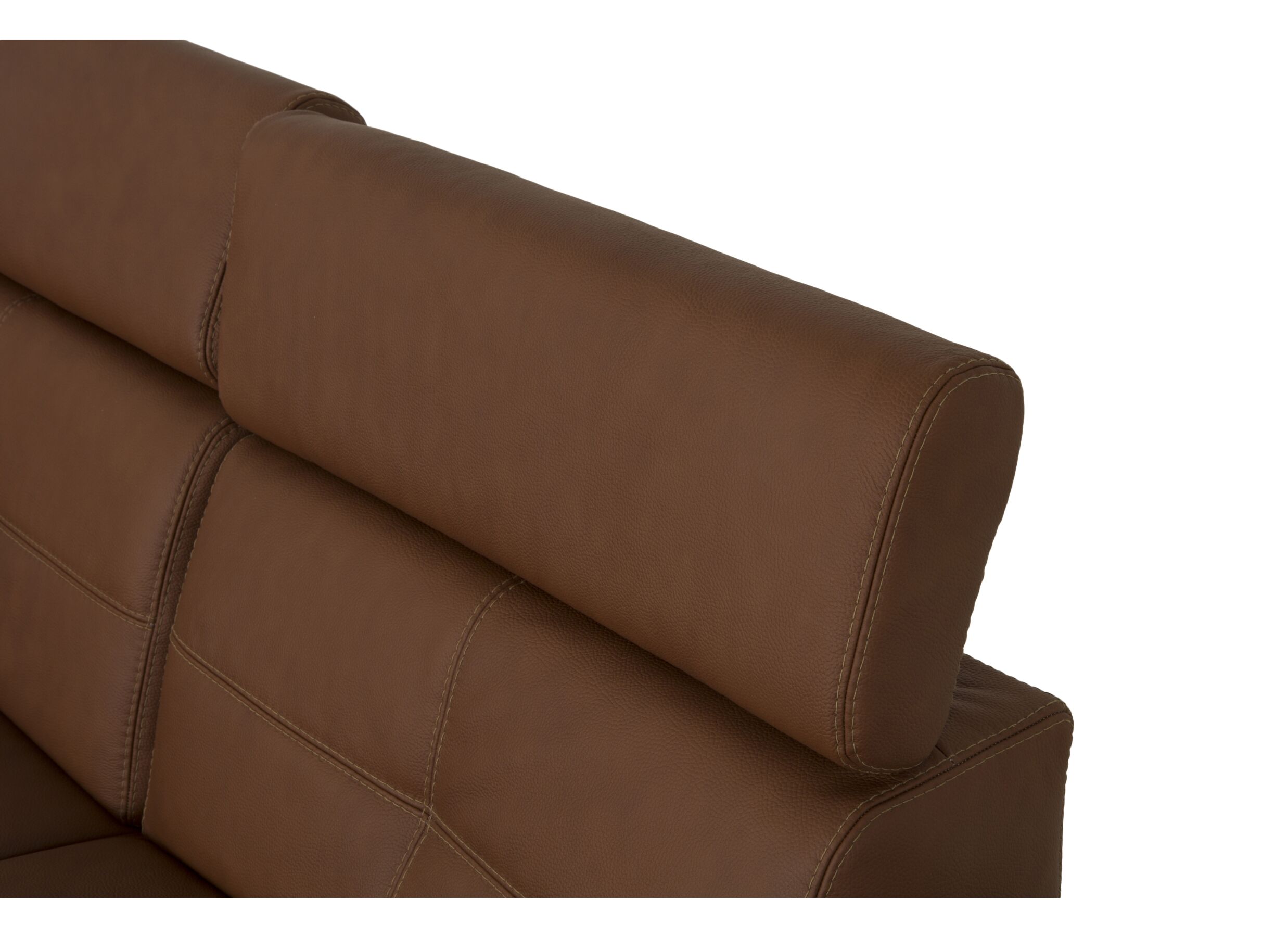 Detail - Canapé d'angle Lana 289x227cm - cuir - marron avec relax