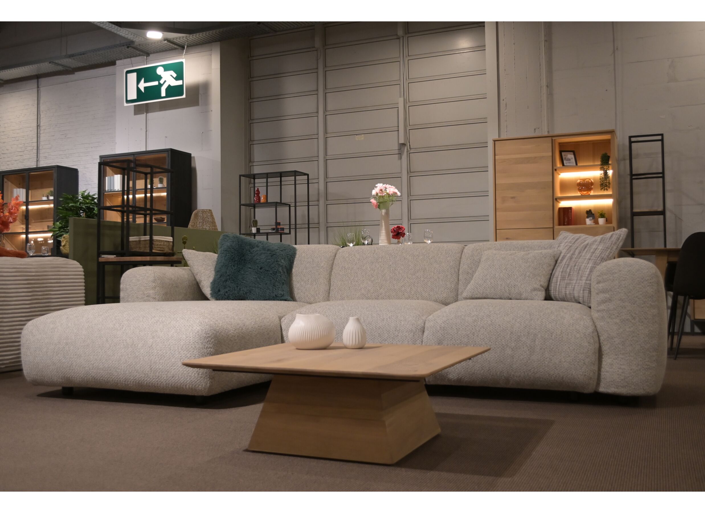 Foto ambiance - Canapé d'angle Cloud 280x165cm - tissu - beige