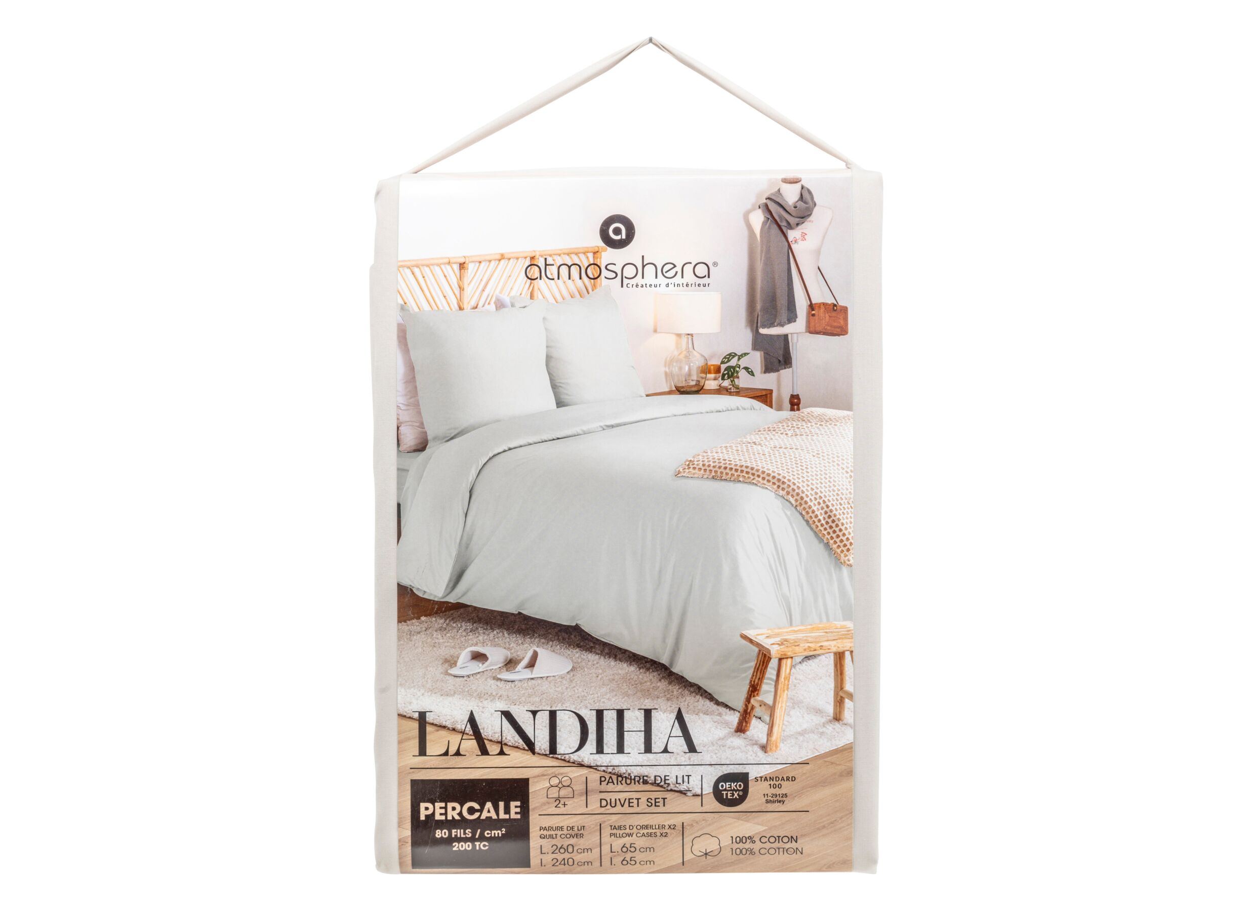 Overzichtsfoto - Dekbedovertrek 260x240cm - percale katoen - beige