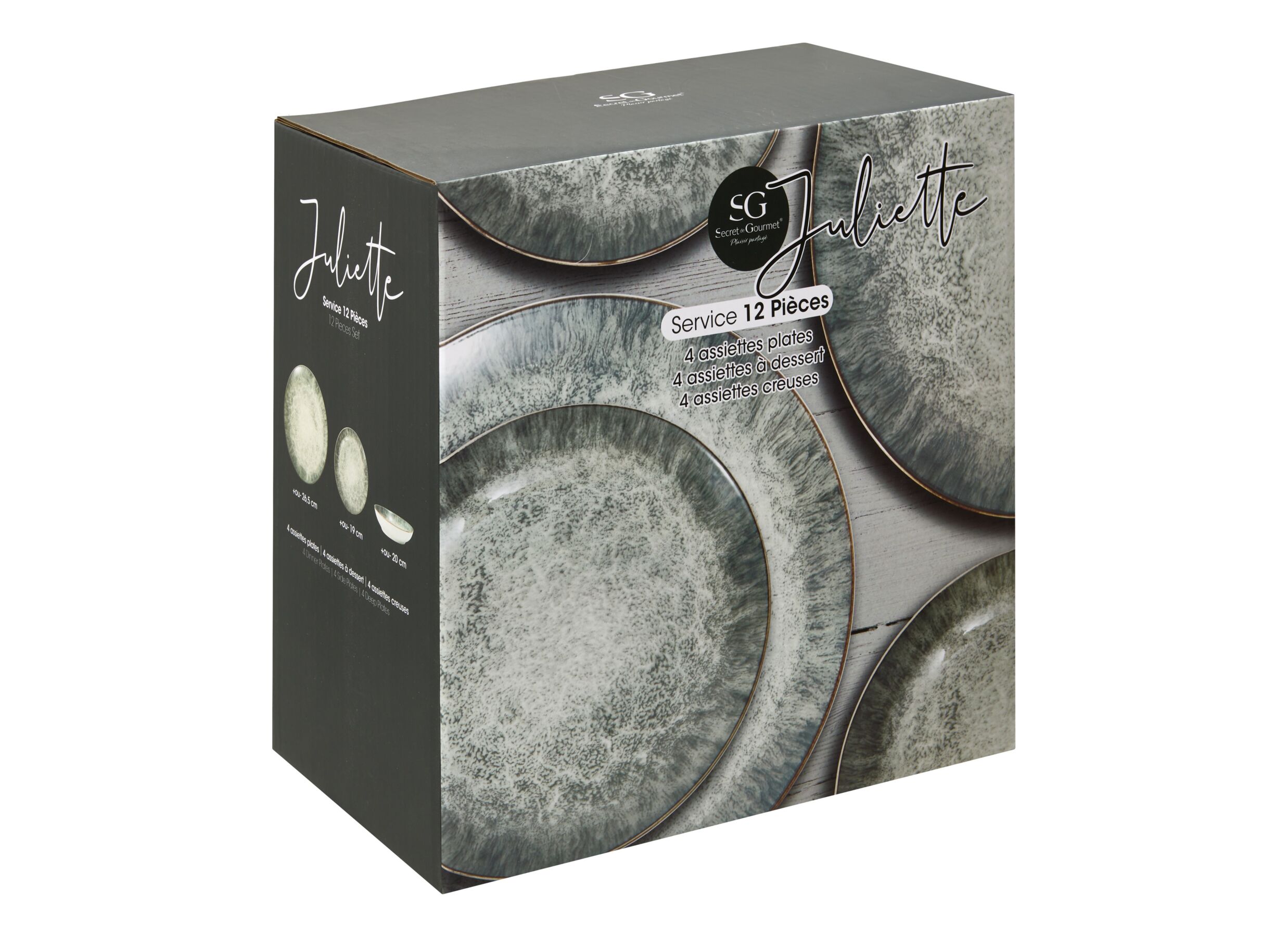 Configuration - Service vaisselle Juliette 12 pièces - porcelaine - vert