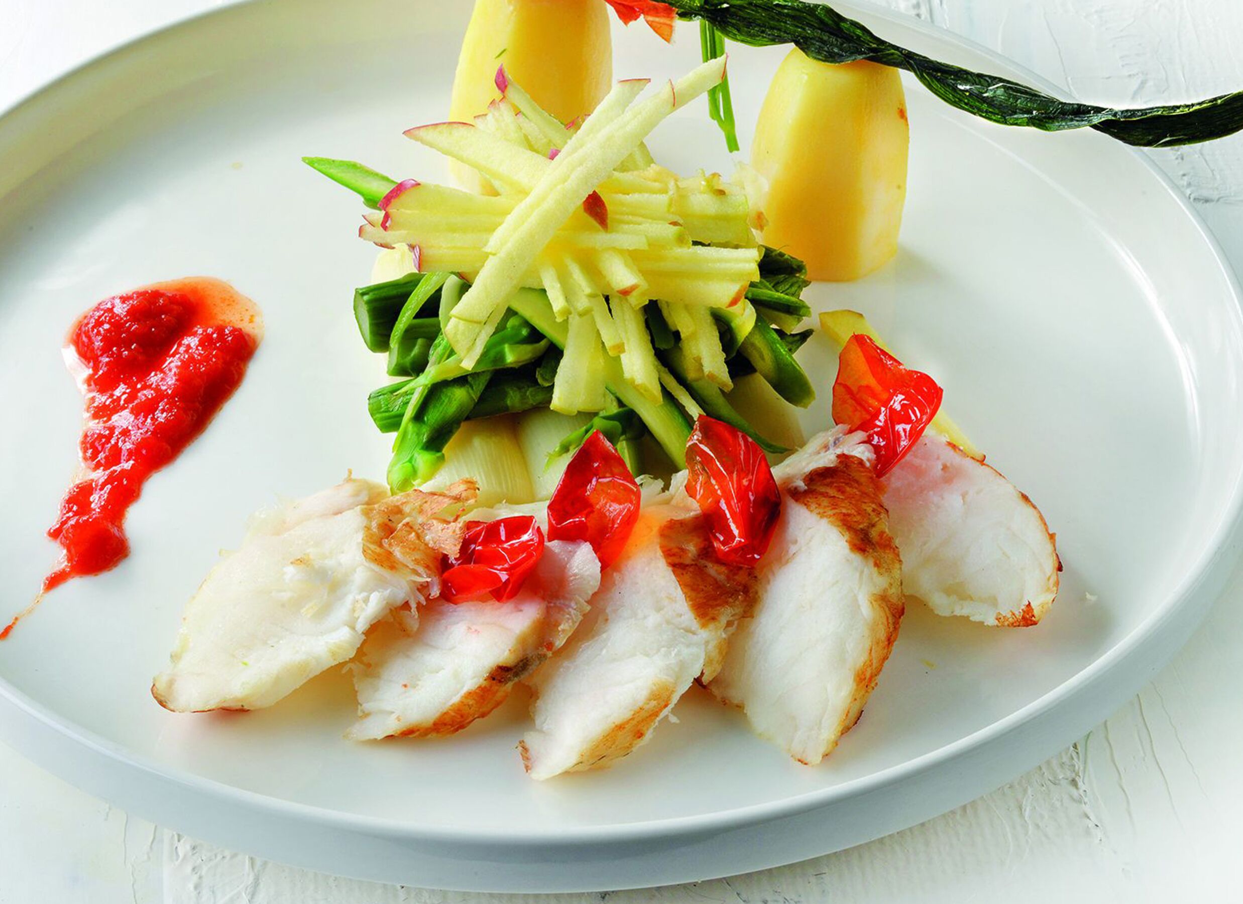 Foto ambiance - Assiette Gusto Ø26,5cm - porcelaine - blanc