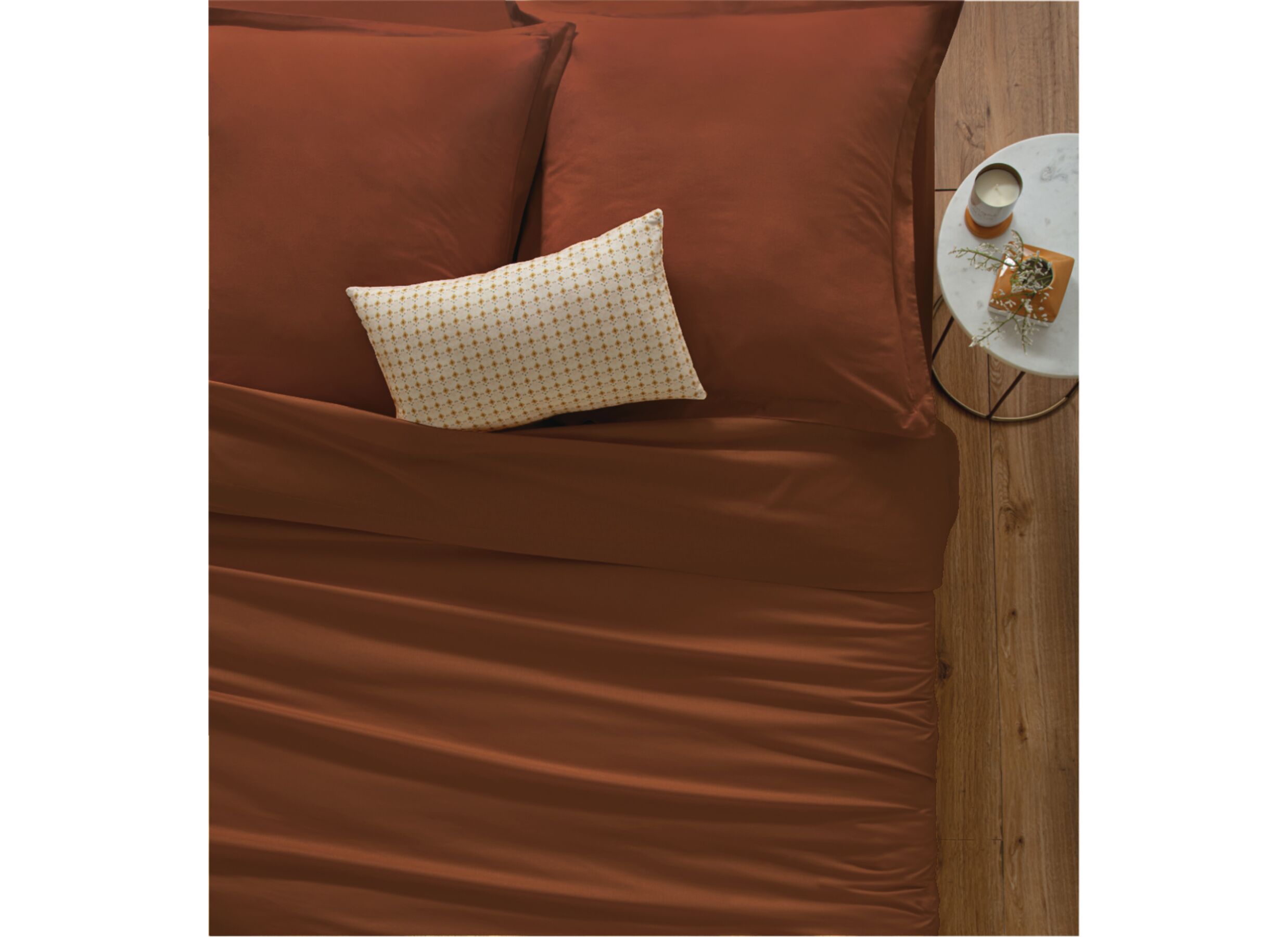 Sfeerfoto - Dekbedovertrek 240x220cm - katoen - terracotta excl. kussenslopen