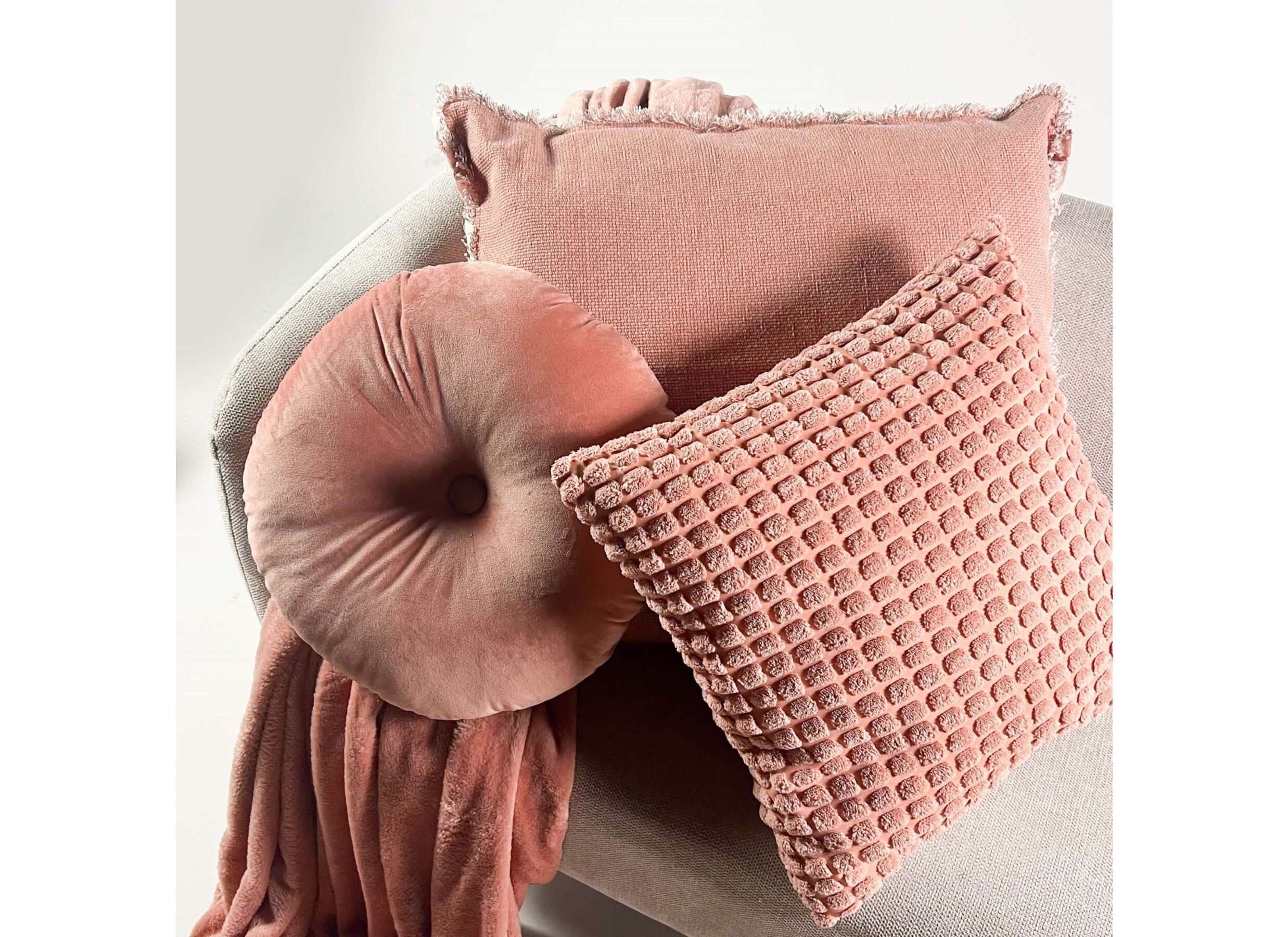 Sfeerfoto - Kussen Olly 40x40cm - stof - muted clay