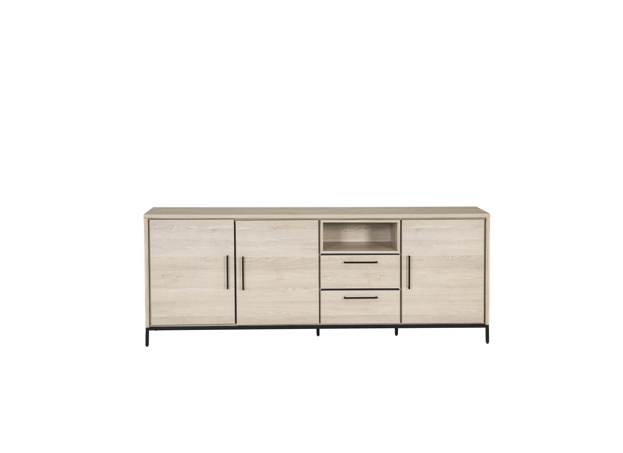 Overzichtsfoto - Dressoir Otis 225cm - meubelplaat - sand oak