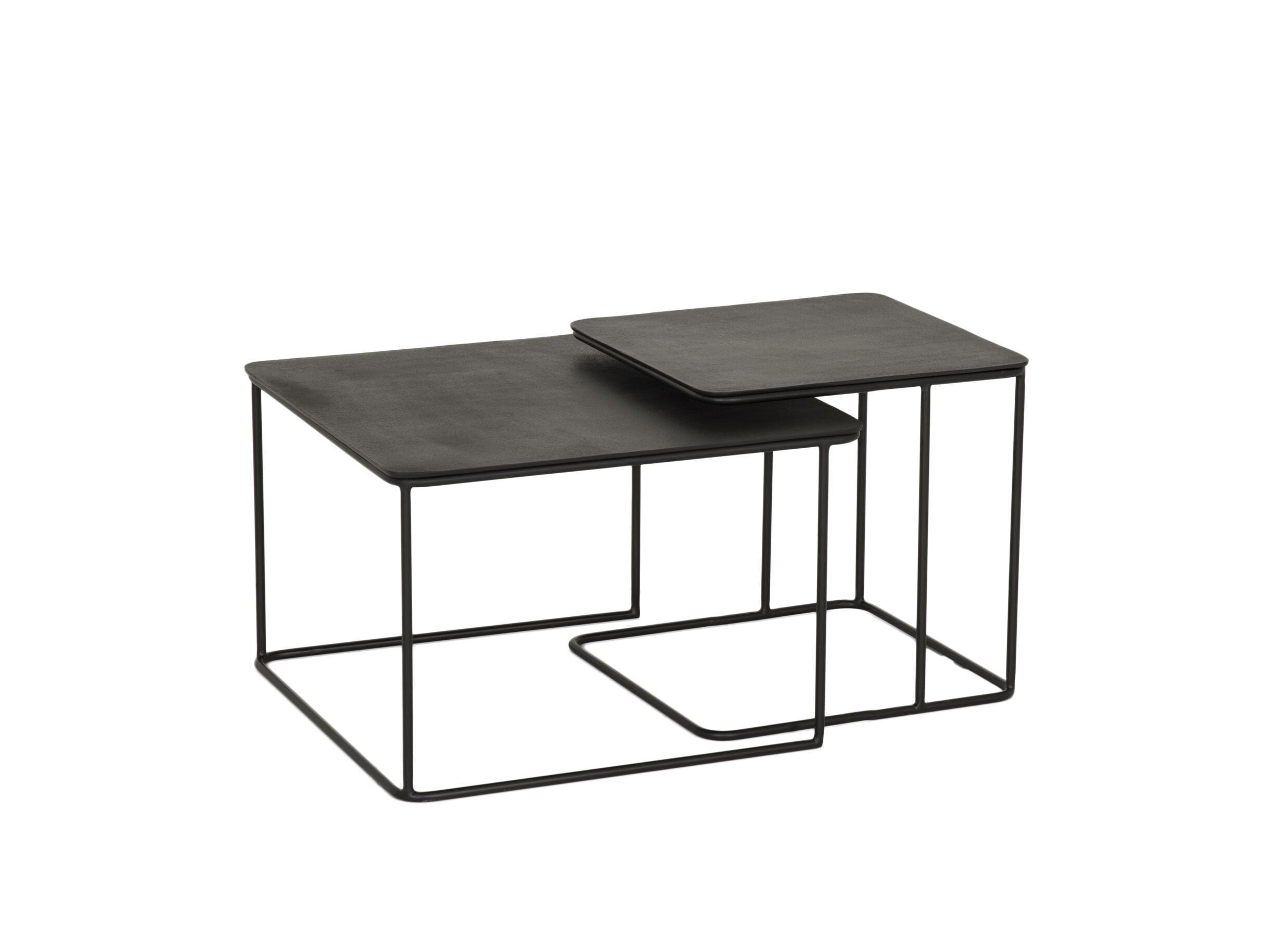 Salontafel Century Ø62/Ø46cm - metaal - zwart set van 2