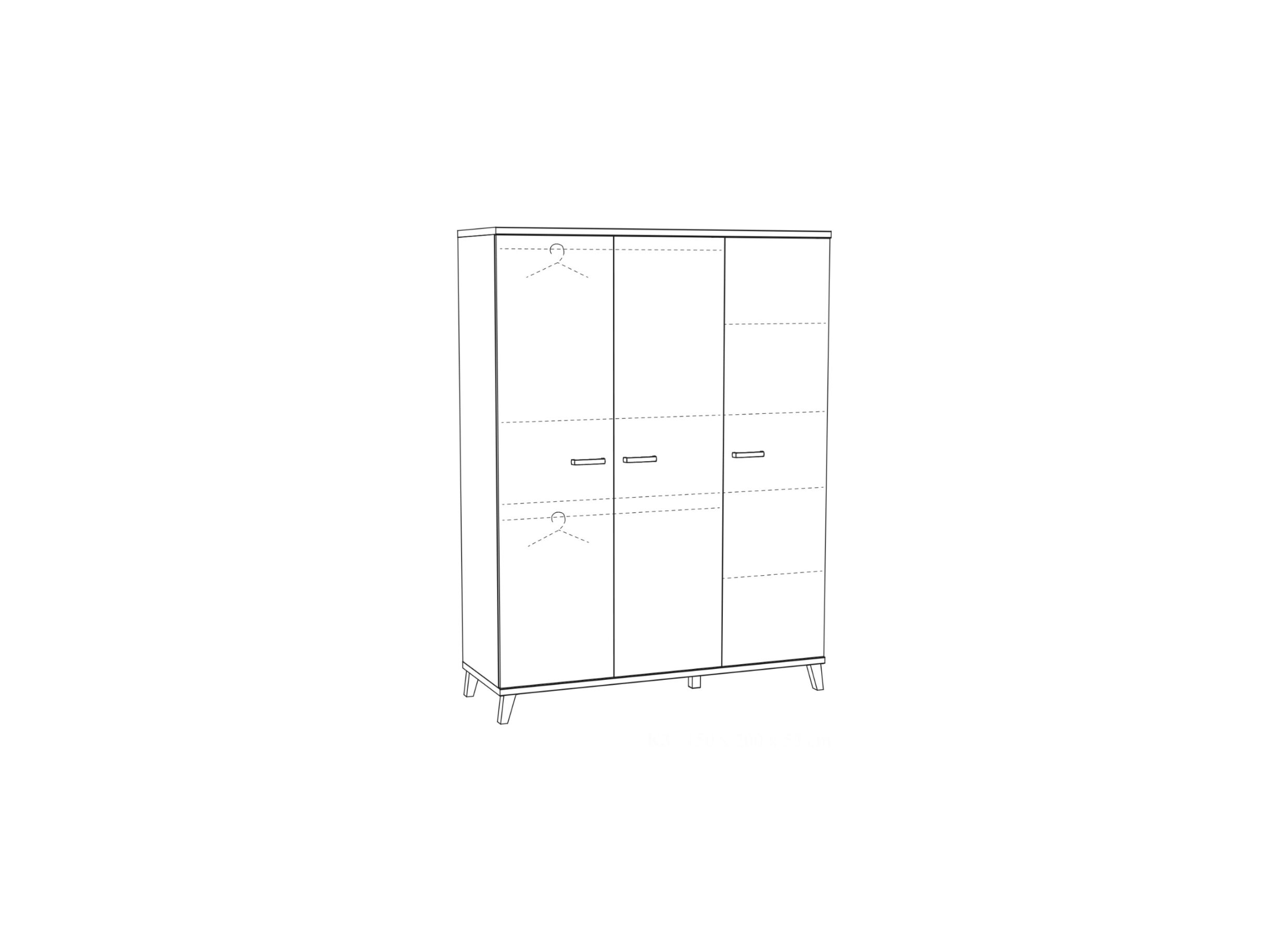 Garde-robe Evy 2 150cm - décor - chêne de printemps