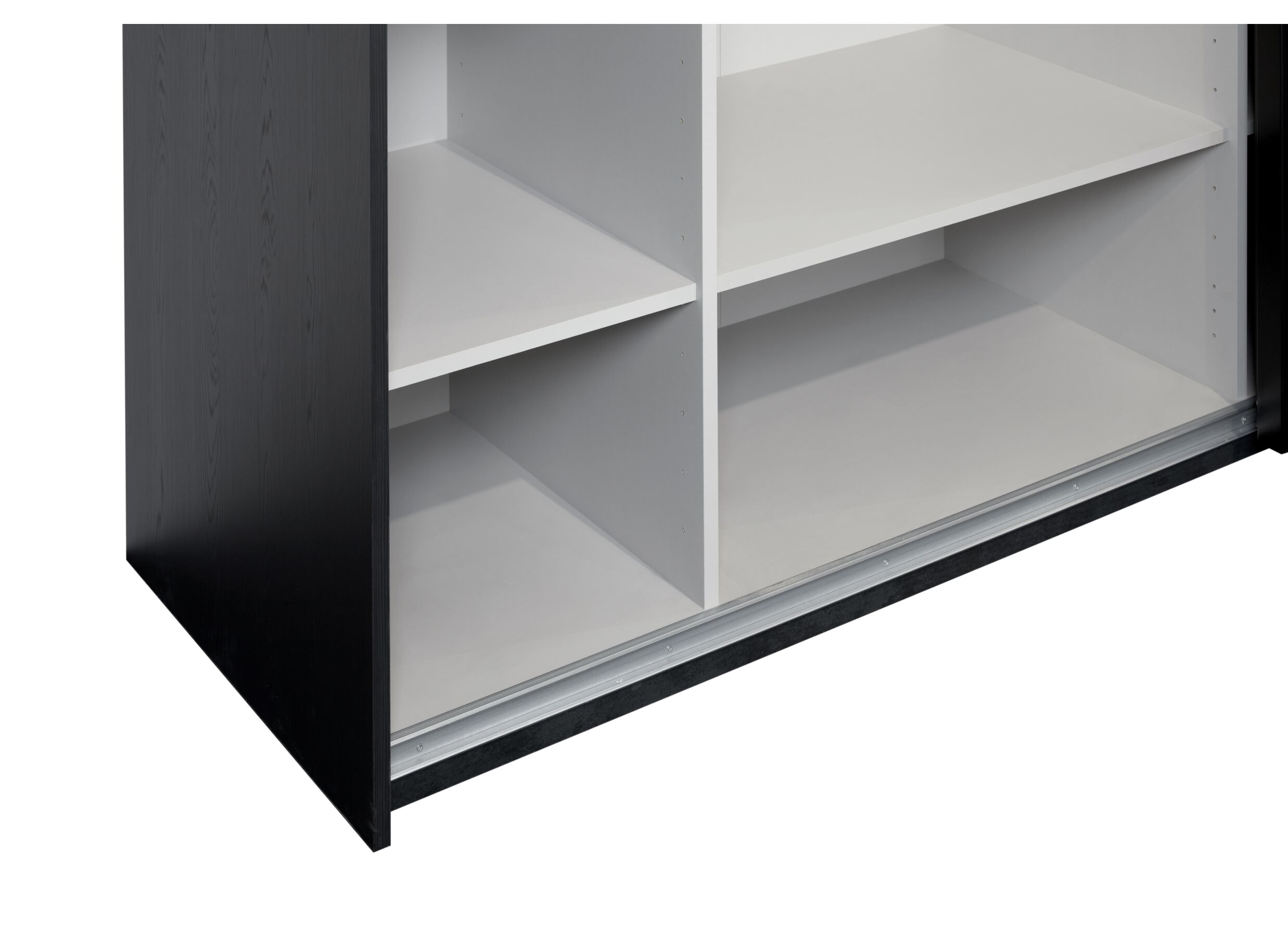 Armoire à portes coulissantes Rosie 245cm - mélamine - noir