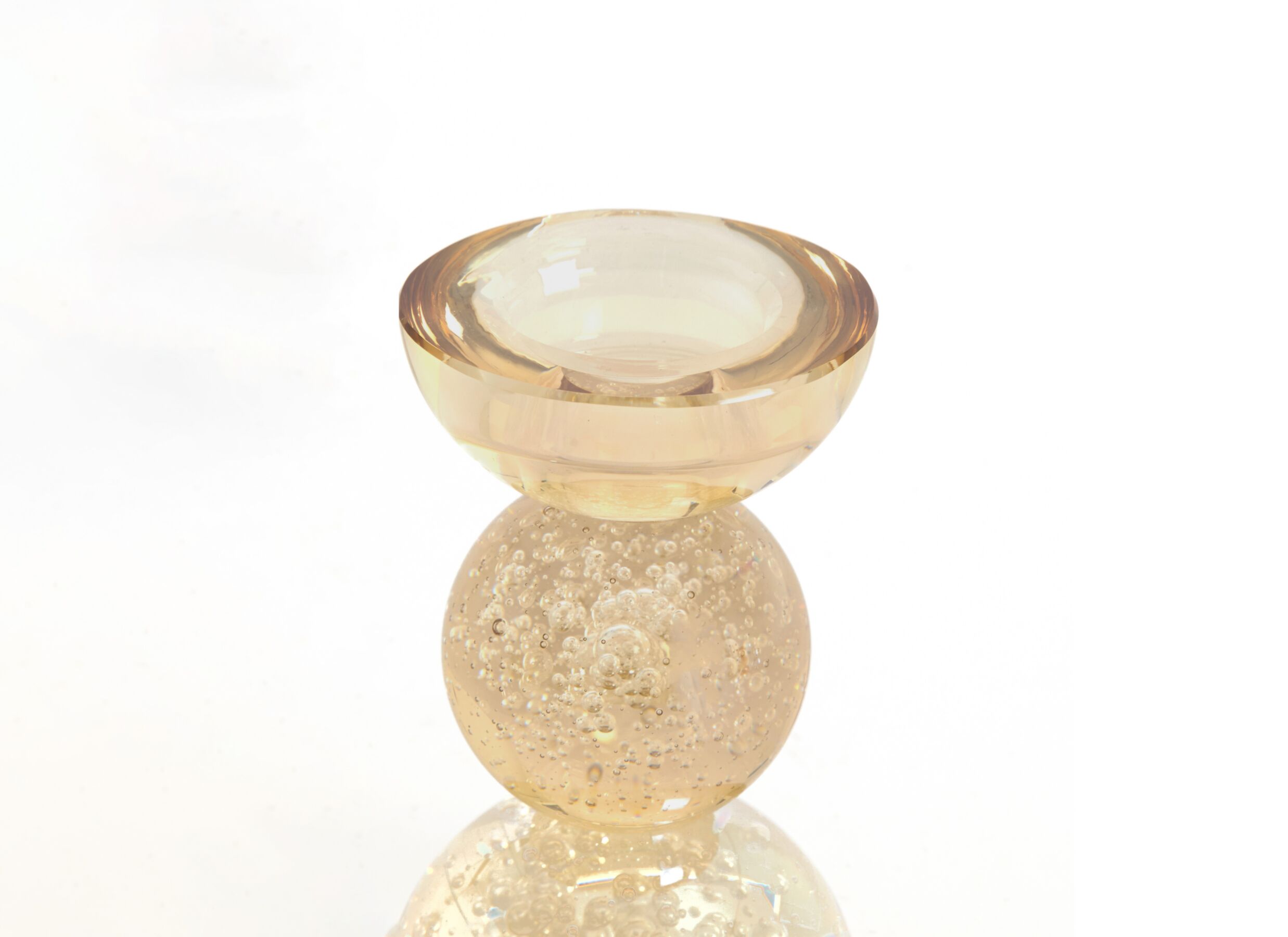 Detail - Porte-bougie Itinga H12cm - verre - ambre