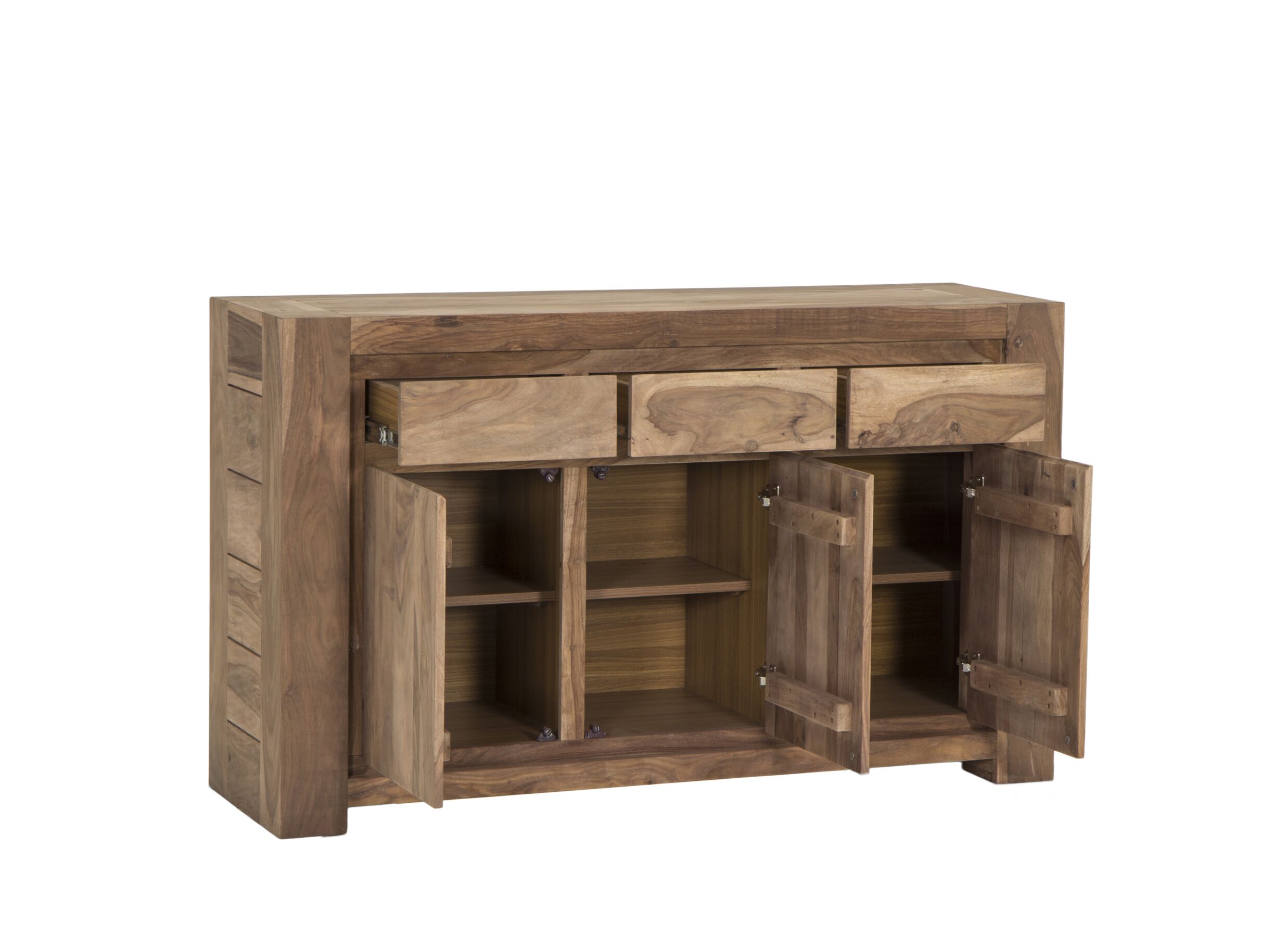 Dressoir Carbone 150cm - sheesham massief & decor - naturel