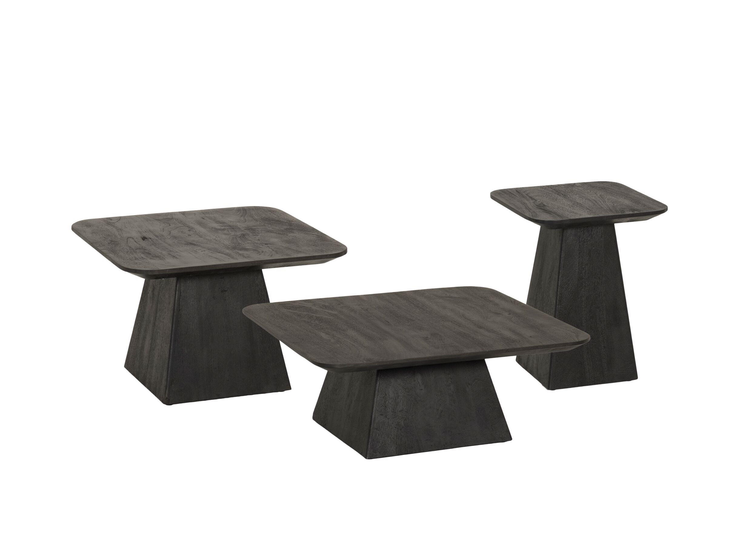 Table basse Thalia 40x40cm - mangue massif - noir