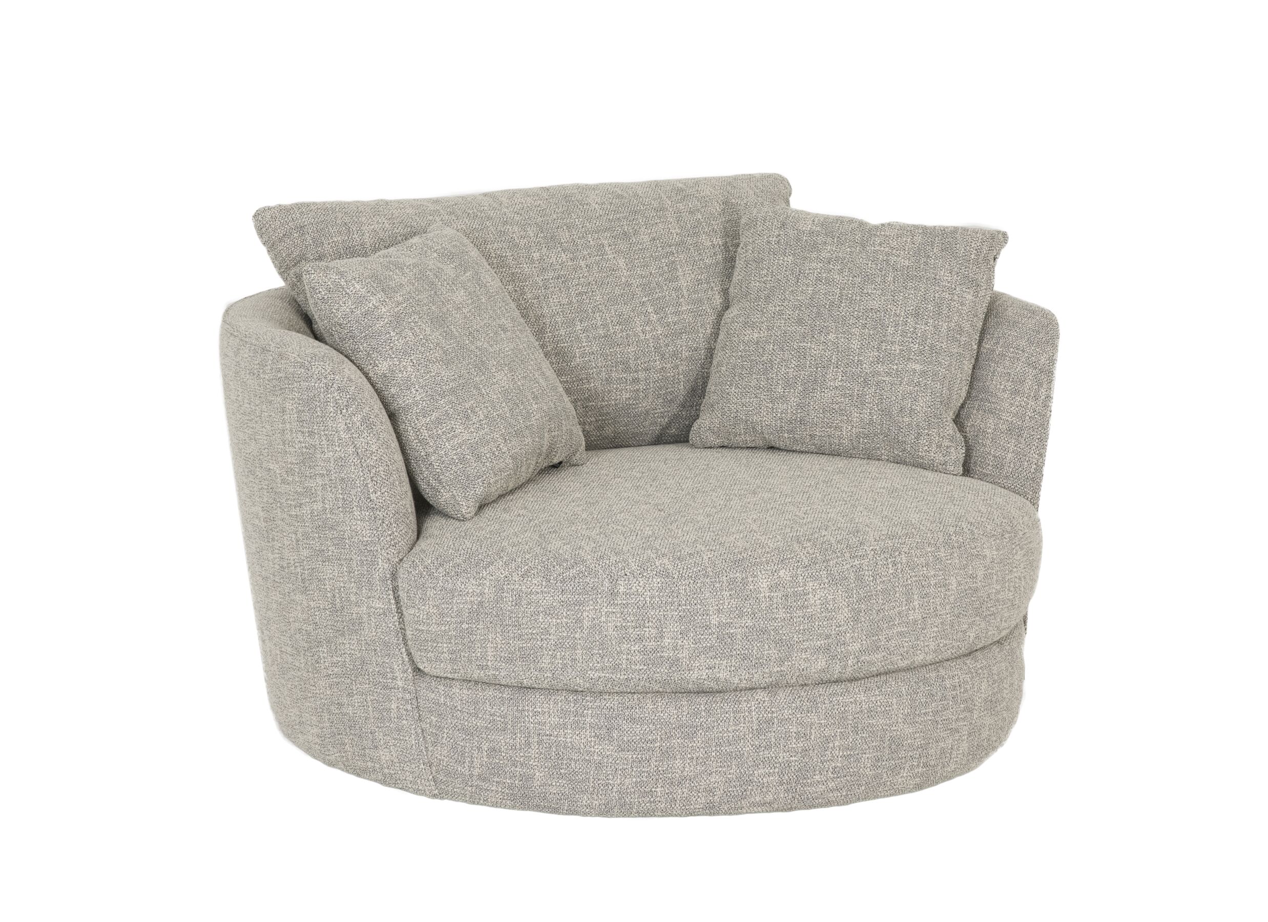 Draaifauteuil Nest 128x120x69cm - stof - beige/grijs