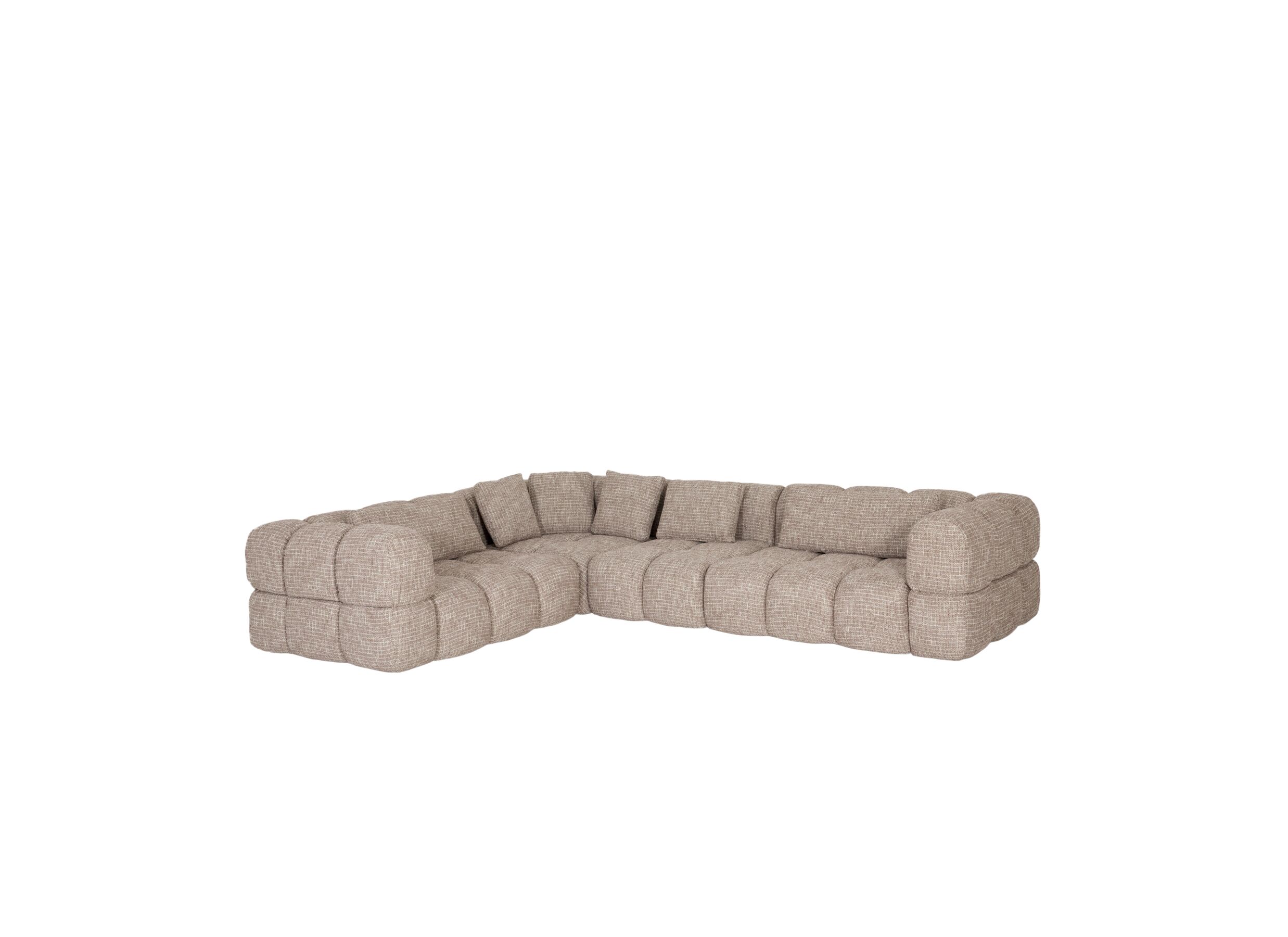 Hoeksalon Parkaway 350x270cm - stof - roze - Canapé d'angle Parkaway 350x270cm - tissu - rose