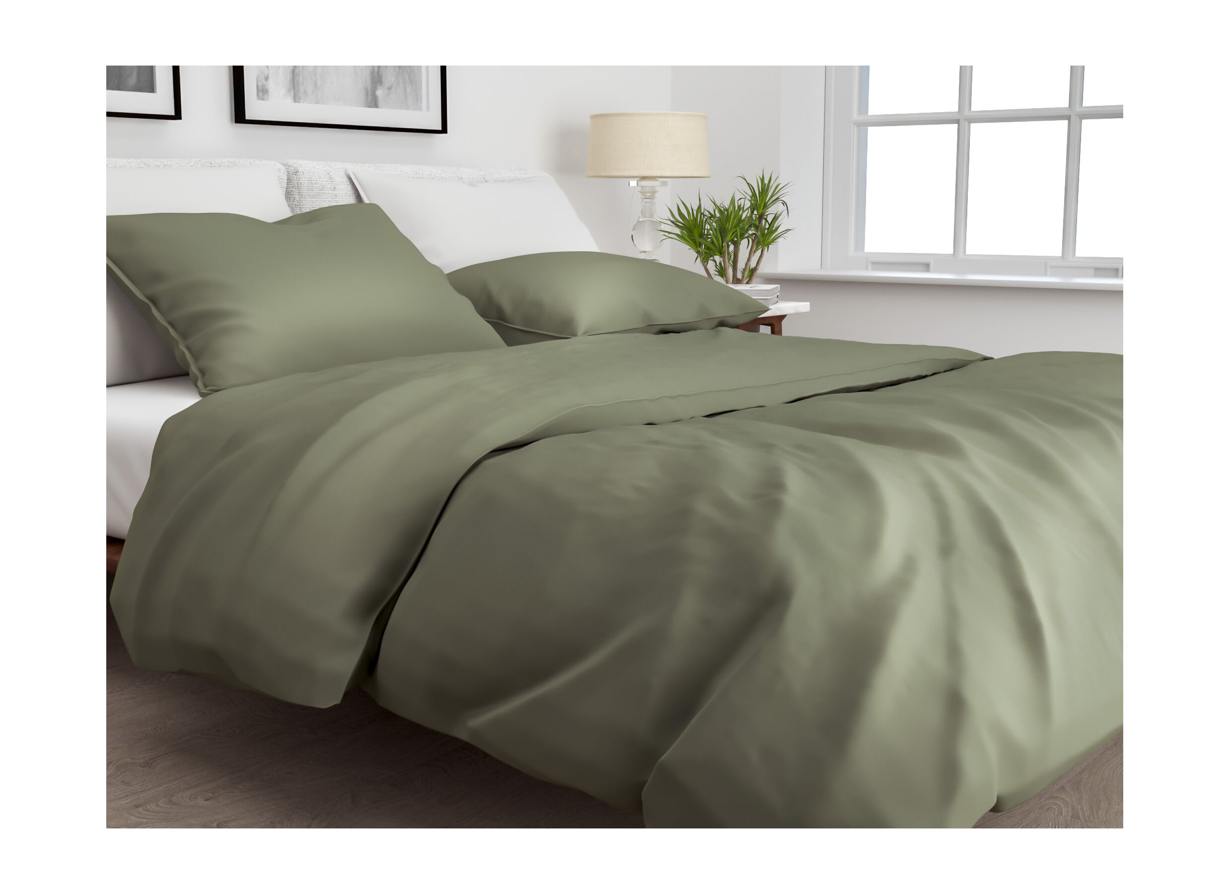 Foto ambiance - Housse de couette 200x220cm coton satin