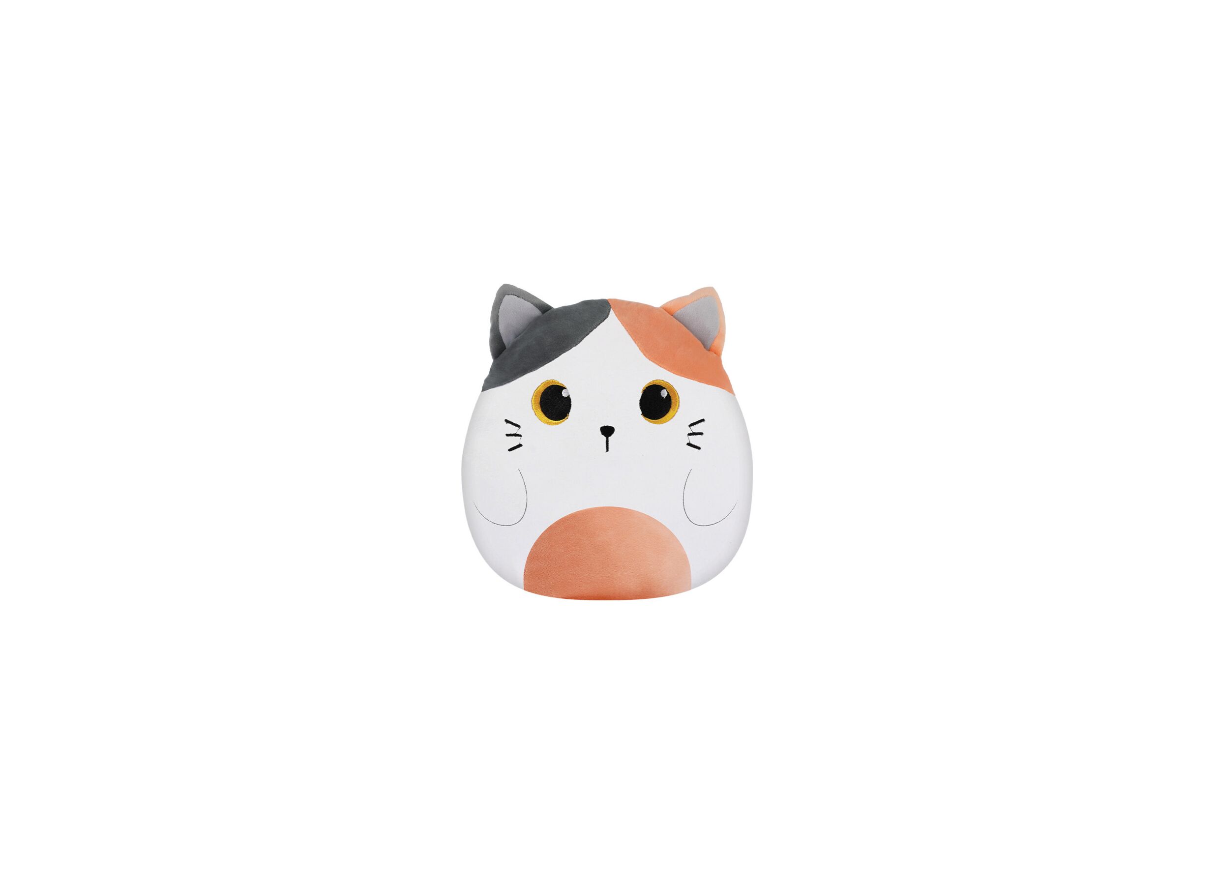 Coussin Chat 33x30cm orange - Coussin Chat 33x30cm - tissu - blanc