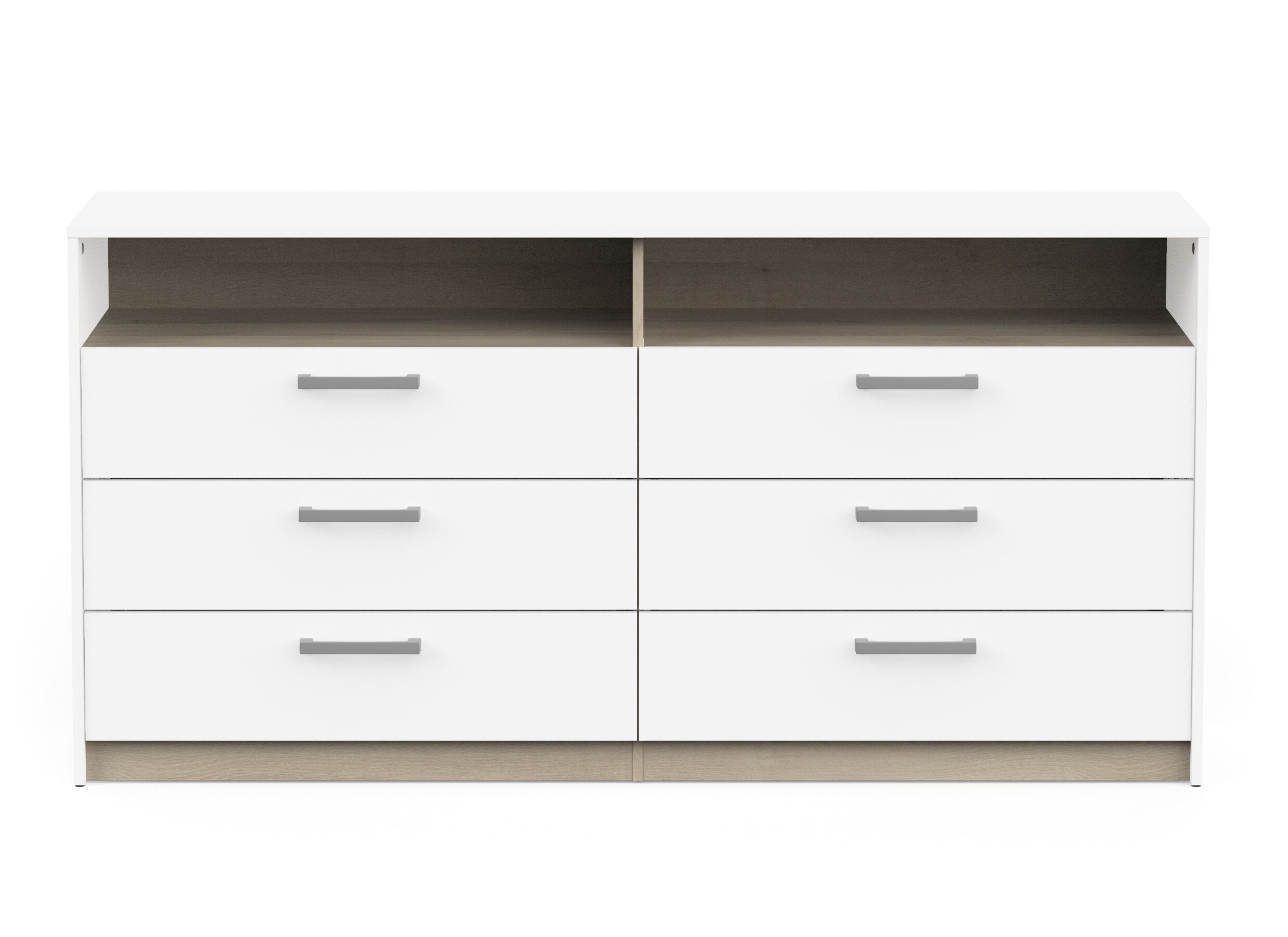 Overzichtsfoto - Commode Watson 163x41x103cm - decor - wit/kronberg eik