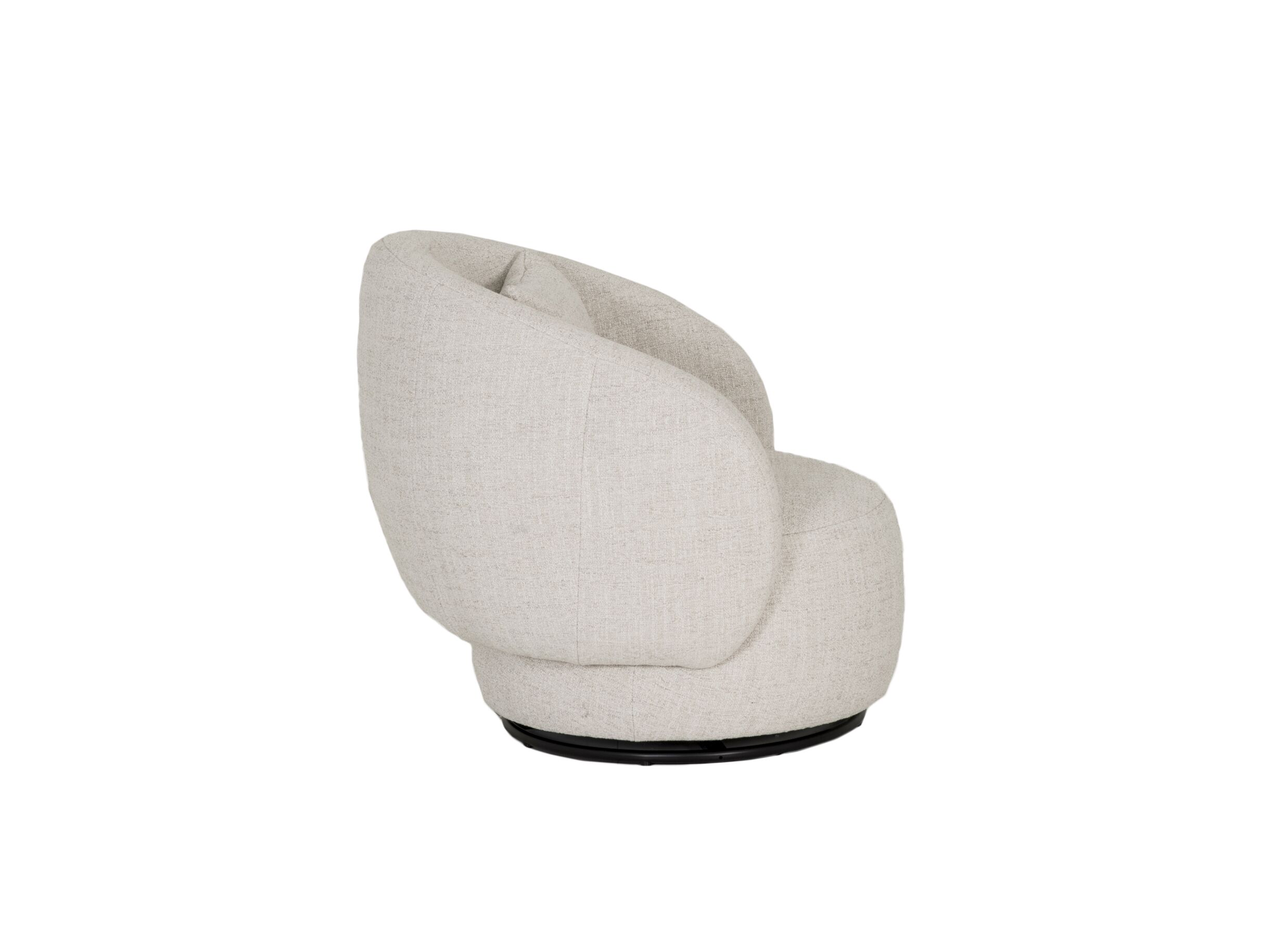 Aperçu - Fauteuil pivotant Pasoa Ø90x82cm - tissu - beige naturel