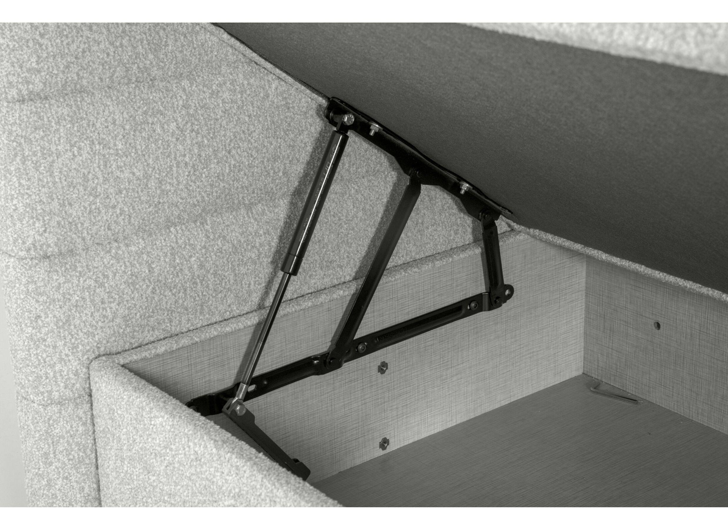 Detailfoto - Bedbox Butterfly 180x200cm - stof - lichtgrijs met opbergruimte