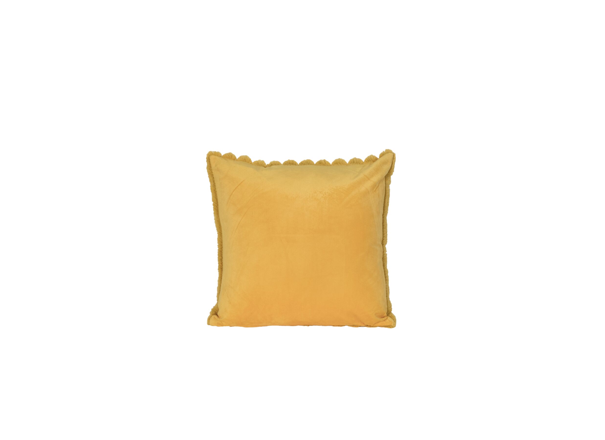 Aperçu - Coussin Gabriella 60x60cm - imitation fourrure de lapin - jaune