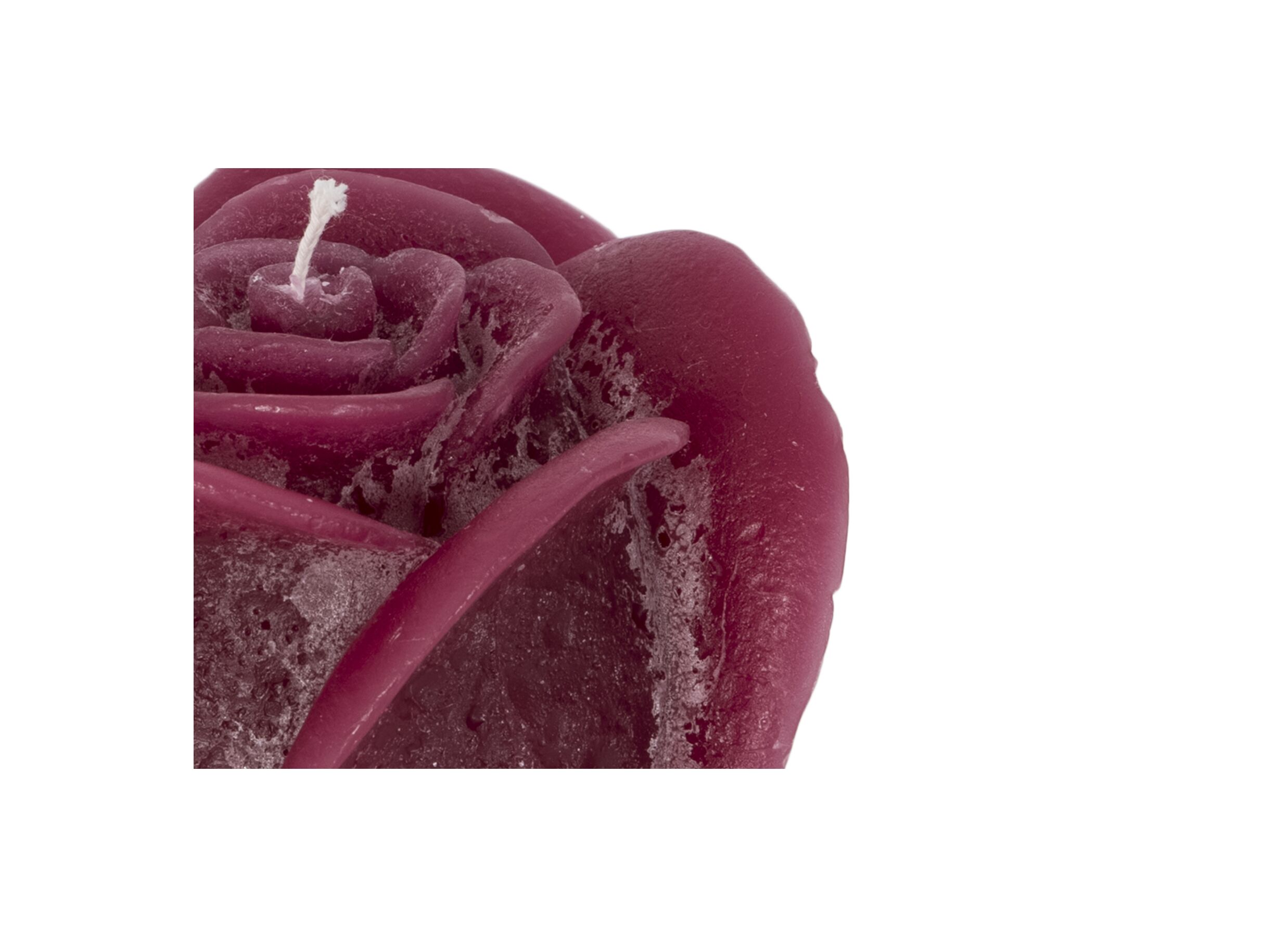 Detail - Bougie Roses Sculptures M Ø12x10cm - rustique - rouge