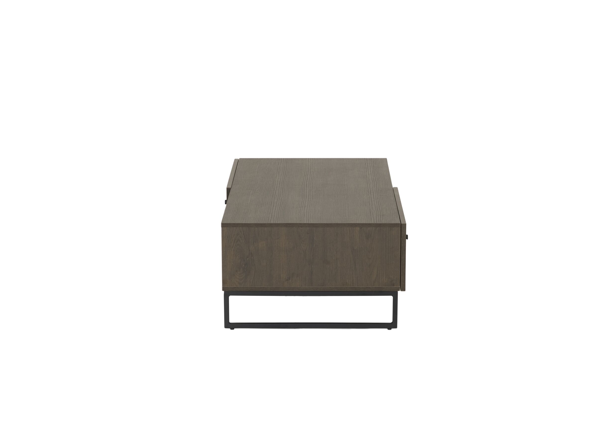 Aperçu - Table basse Vadis 119x62x36cm - melamine - brun foncé avec rangement