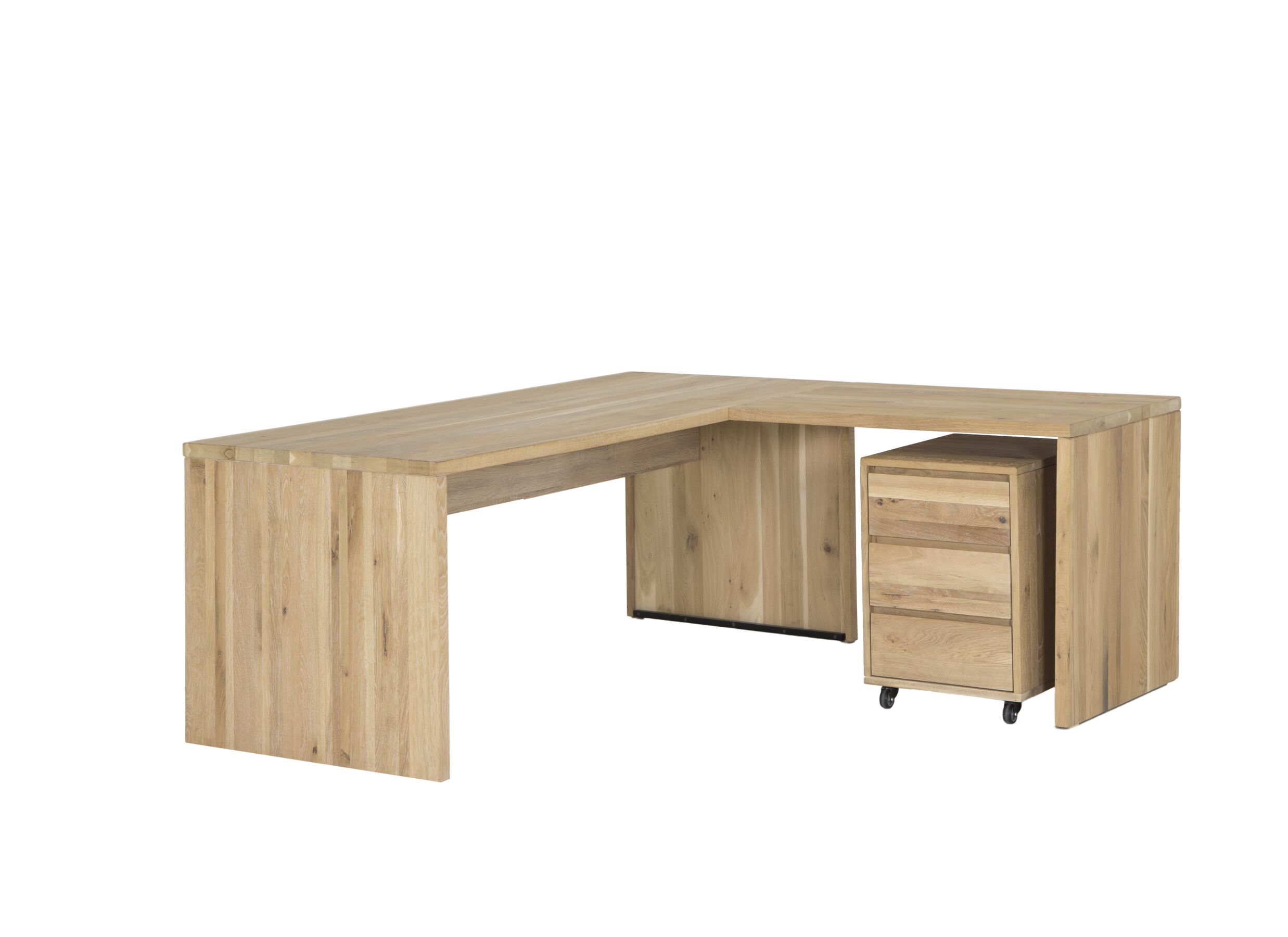 Bureau d'angle Yoda chêne massif 160x100cm - Bureau d'angle Yoda 160x100cm - chêne massif - naturel
