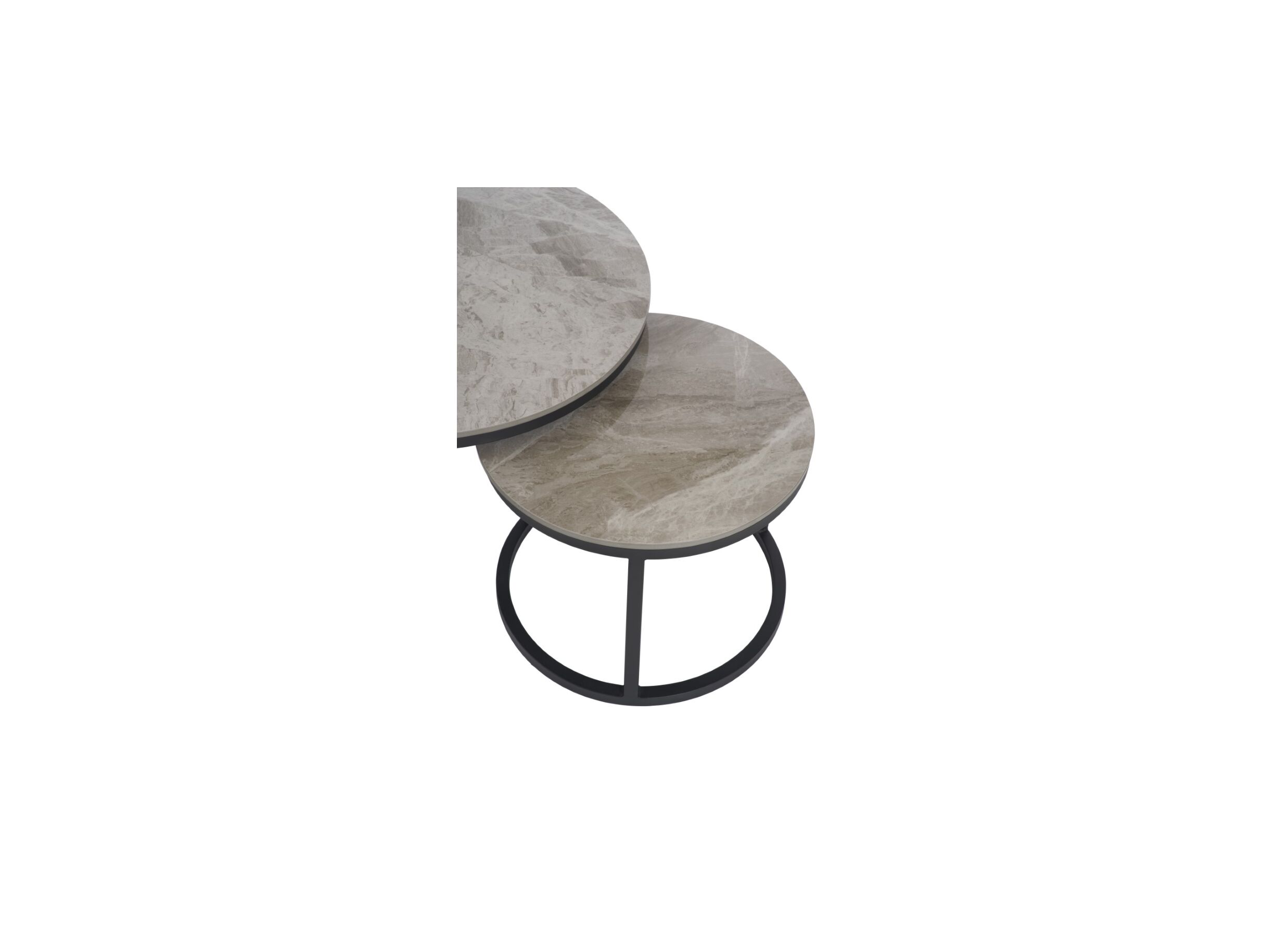 Salontafel rond grijs set van 2
