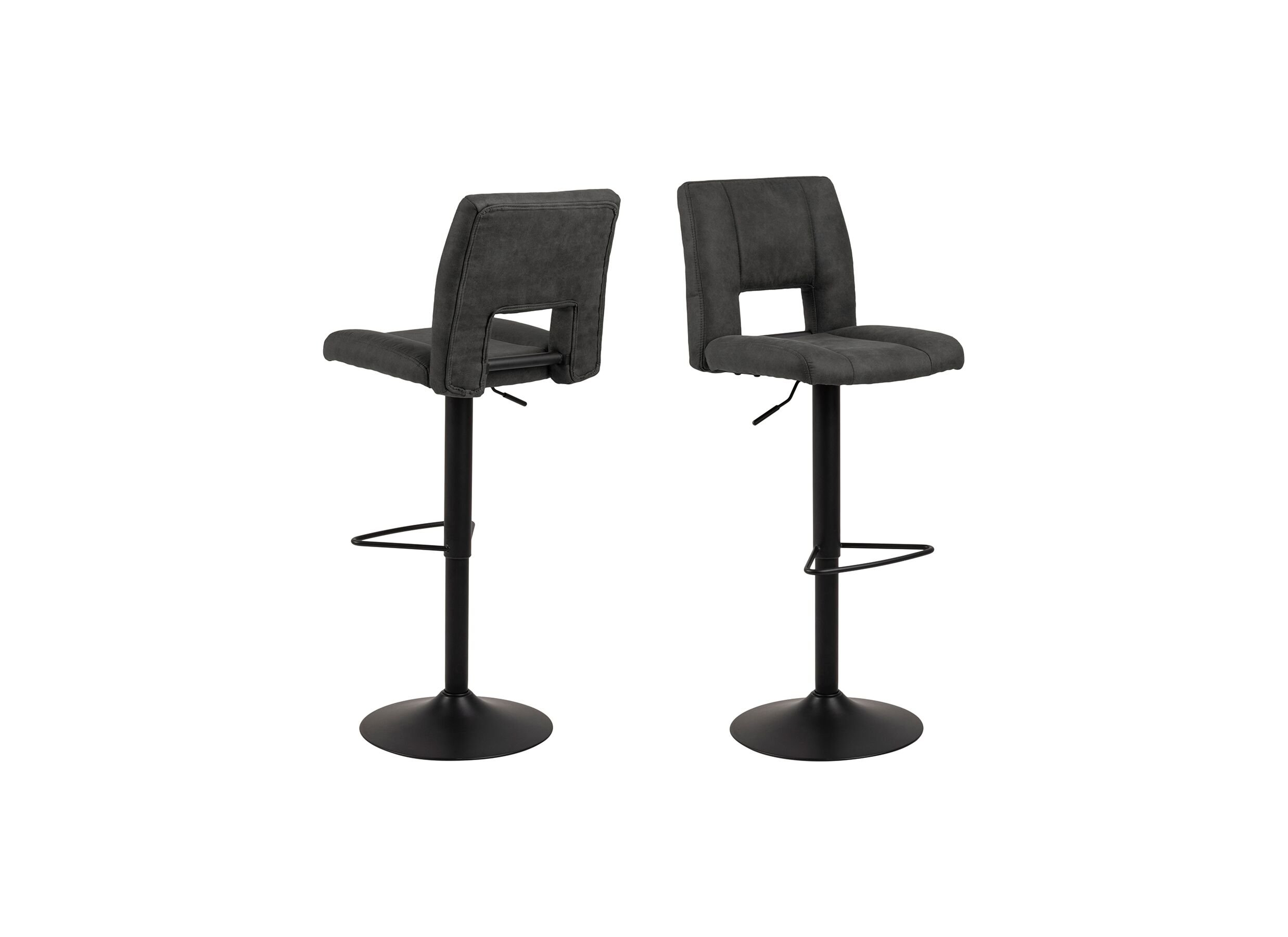 Chaise de bar HA62-83cm - similicuir - anthracite