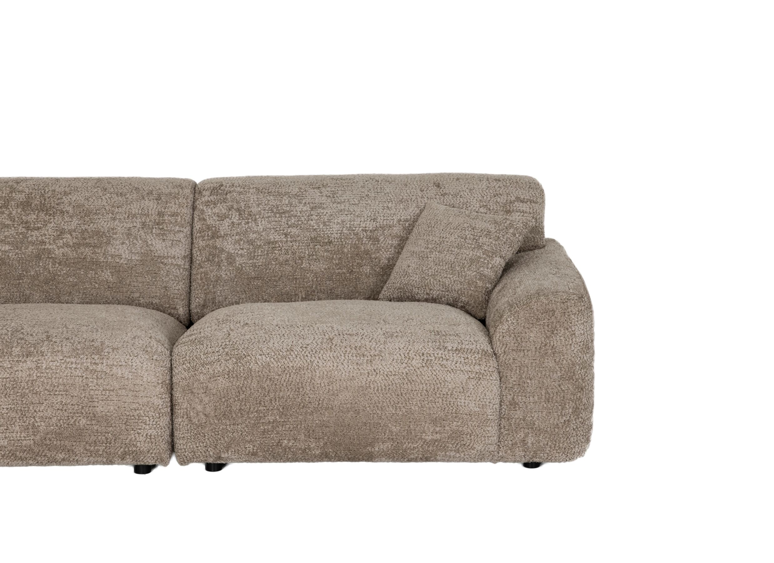 Detailfoto - Hoeksalon Massa 354x168cm - stof - taupe