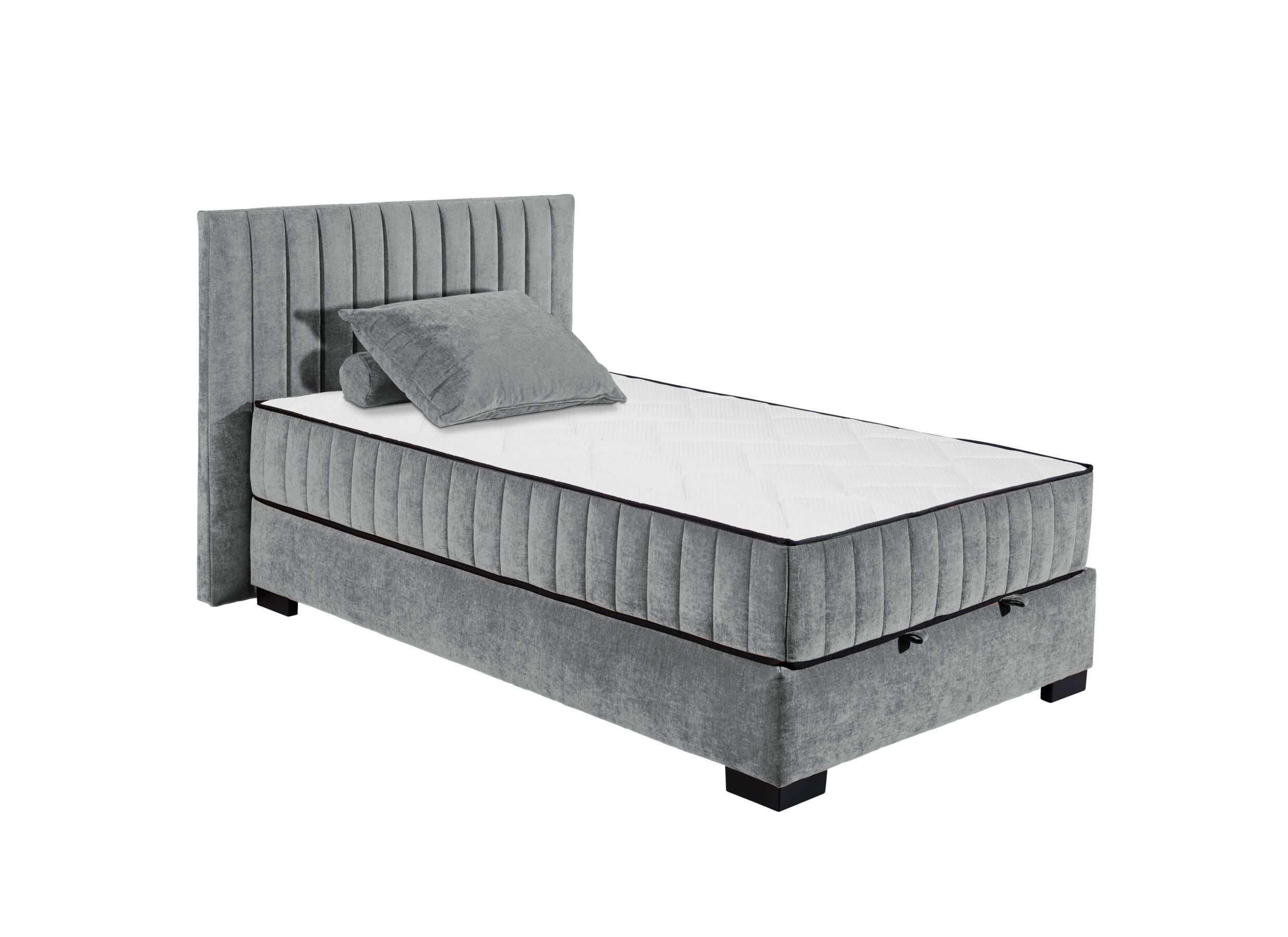 Plus Important - Lit box Nagol C 120x200cm - tissu - anthracite avec rangement