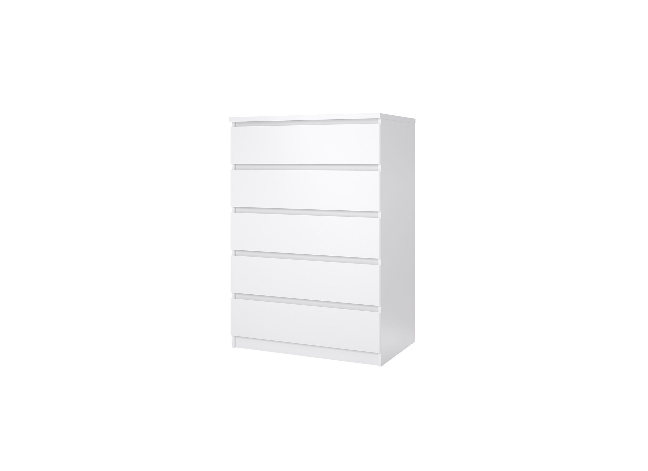 Commode Naia 77x50x112cm - mélamine - blanc laqué