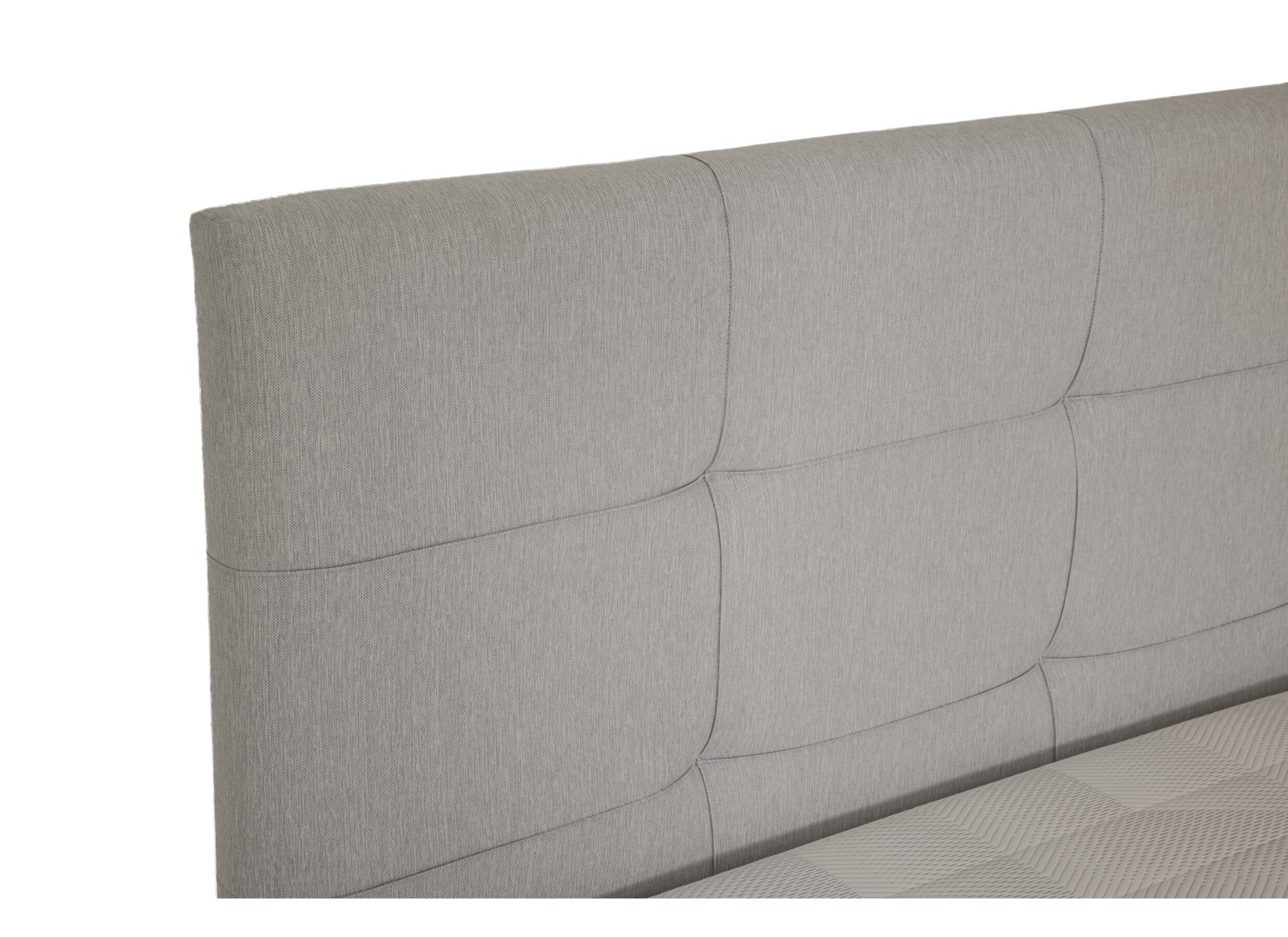 Detailfoto - Bedbox Cosy 140x200cm - stof - lichtgrijs met opbergruimte