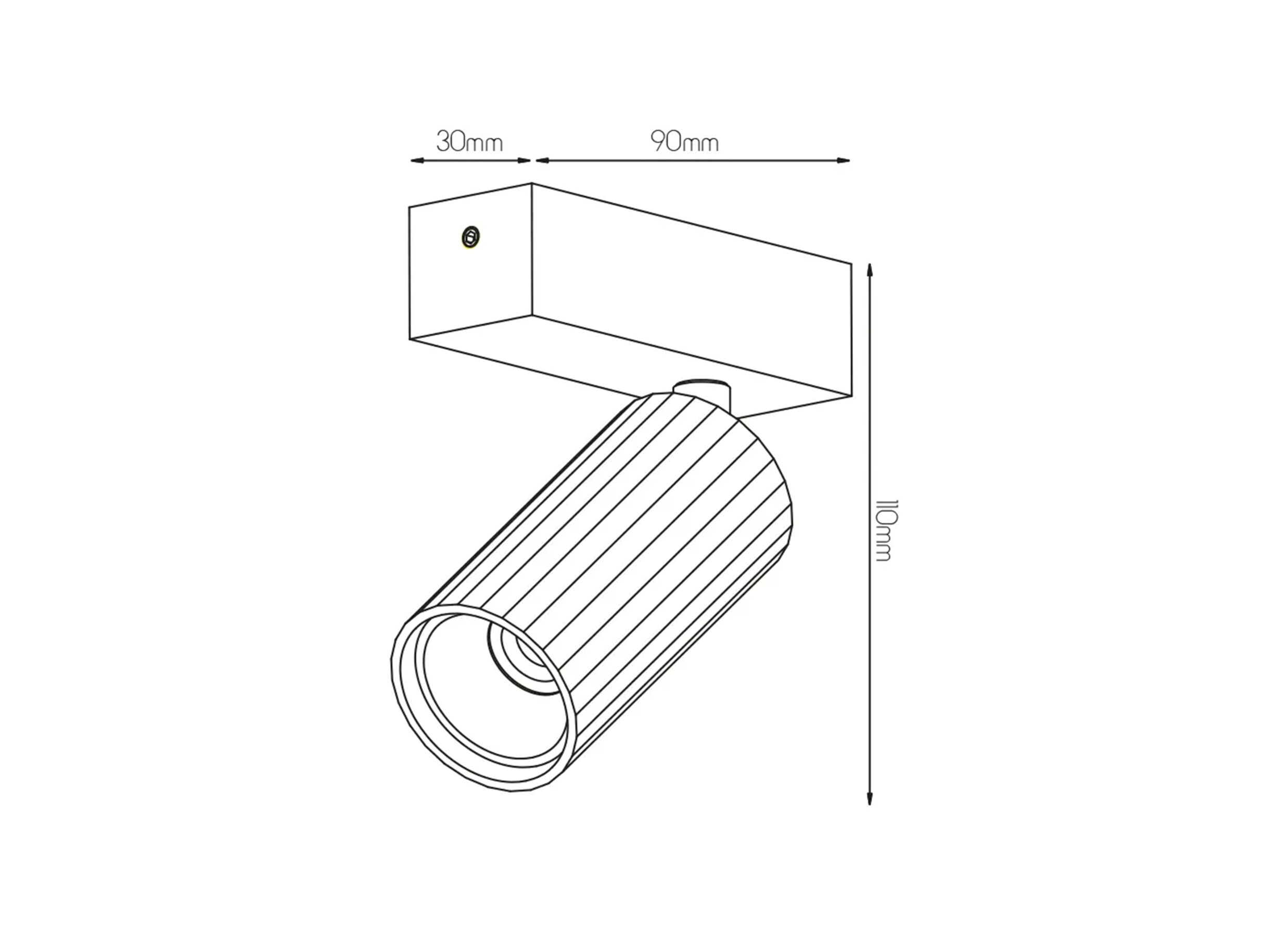 Dimensions - Spot GU4 - aluminium - noir