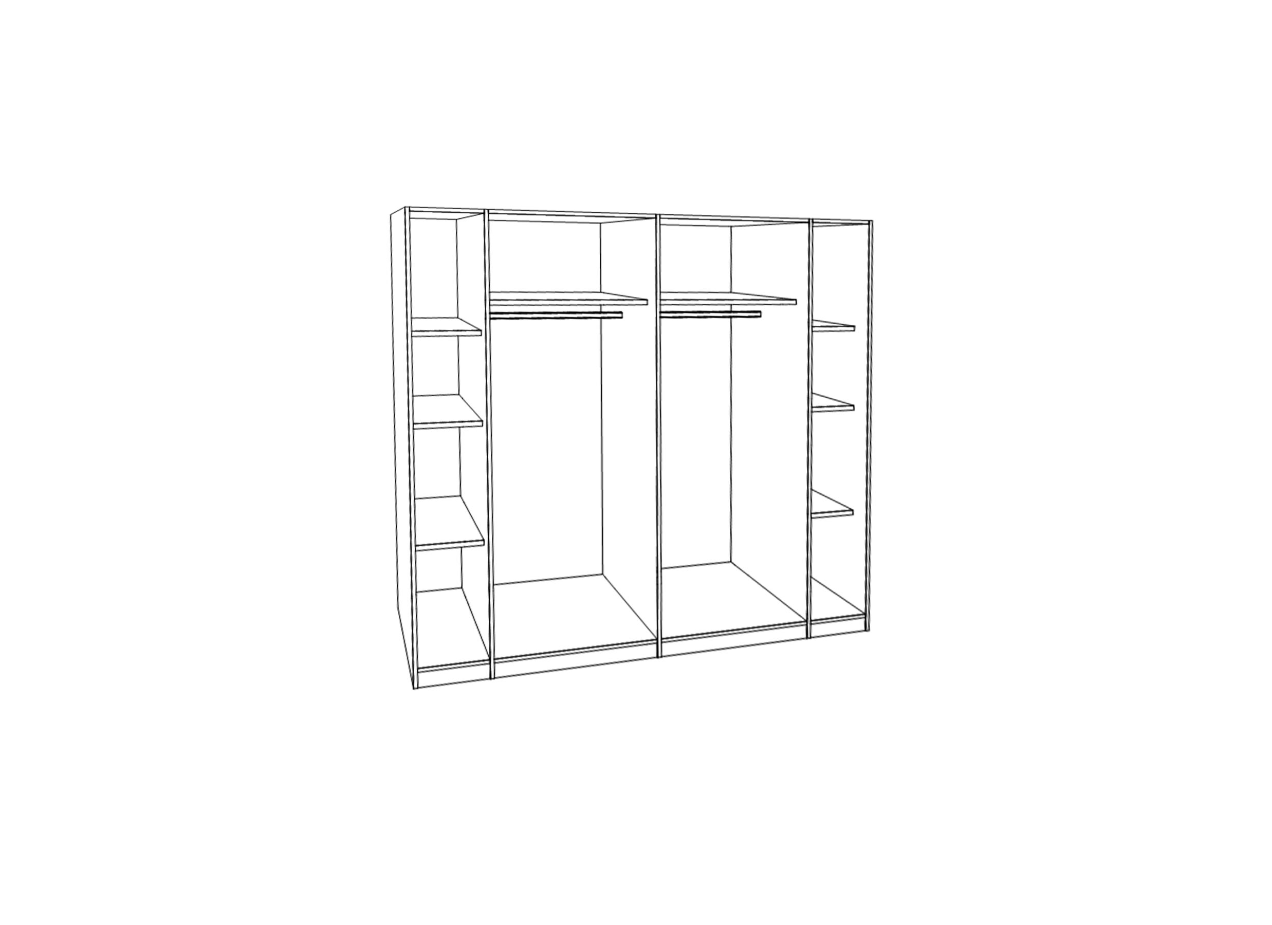 Garde-robe Kalixtus 200cm - décor - old wood/gris foncé