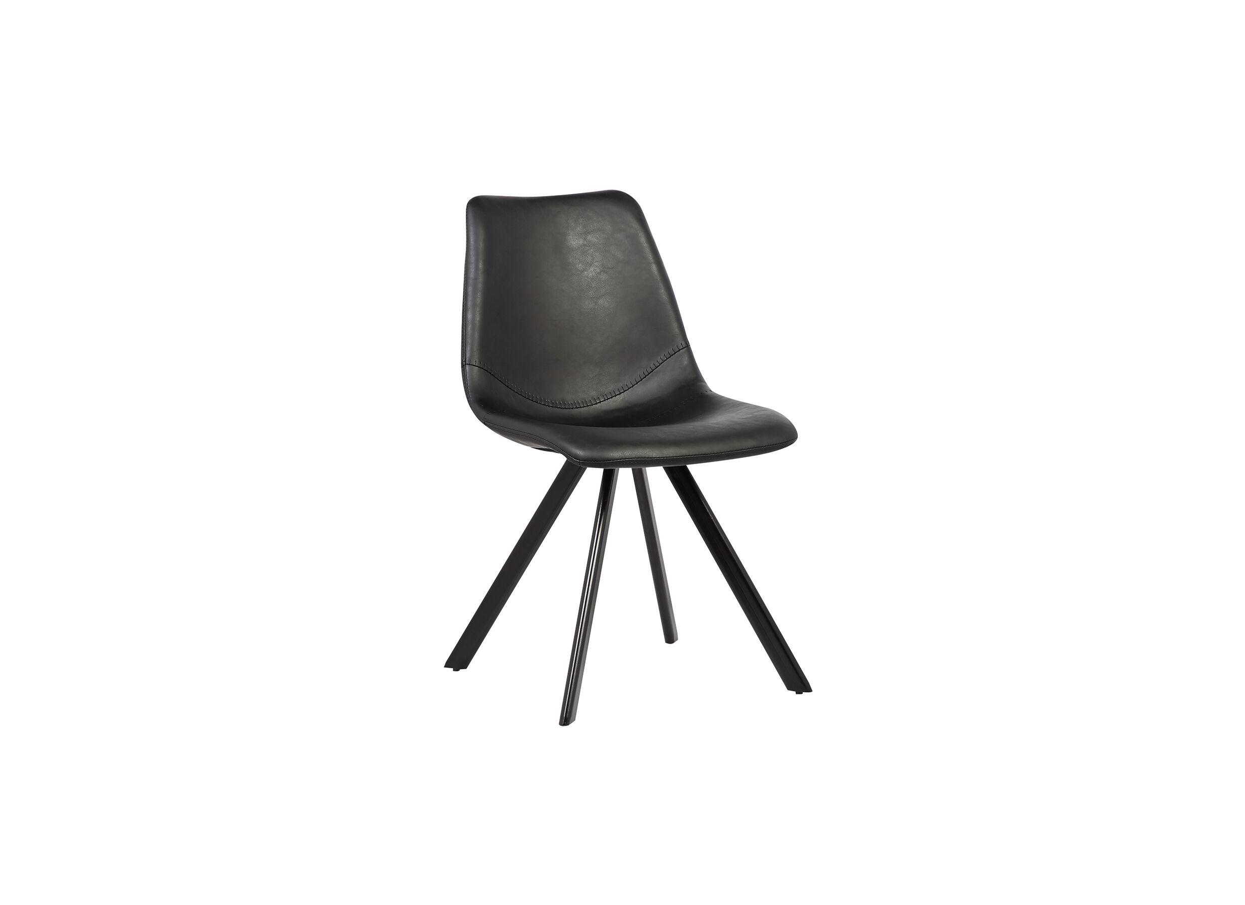 Stoel Frantz 47x57x83cm - lederlook - zwart