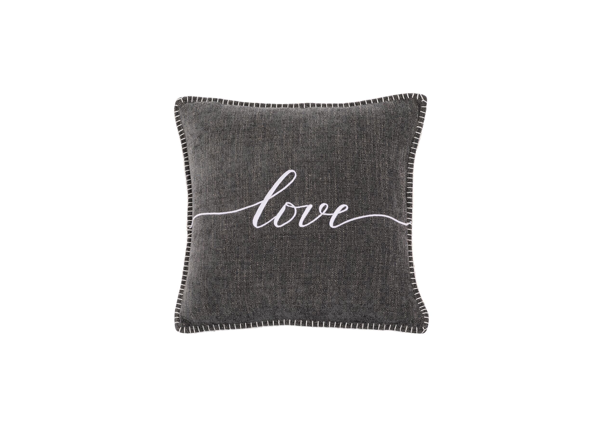 Kussen Damian Love 45x45cm - stof - donker grijs