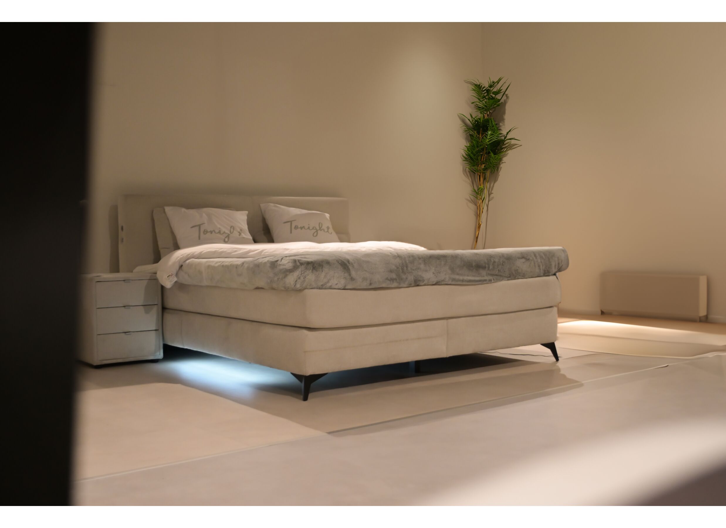Sfeerfoto - Boxspring Kira Mix 180x200cm - stof - beige