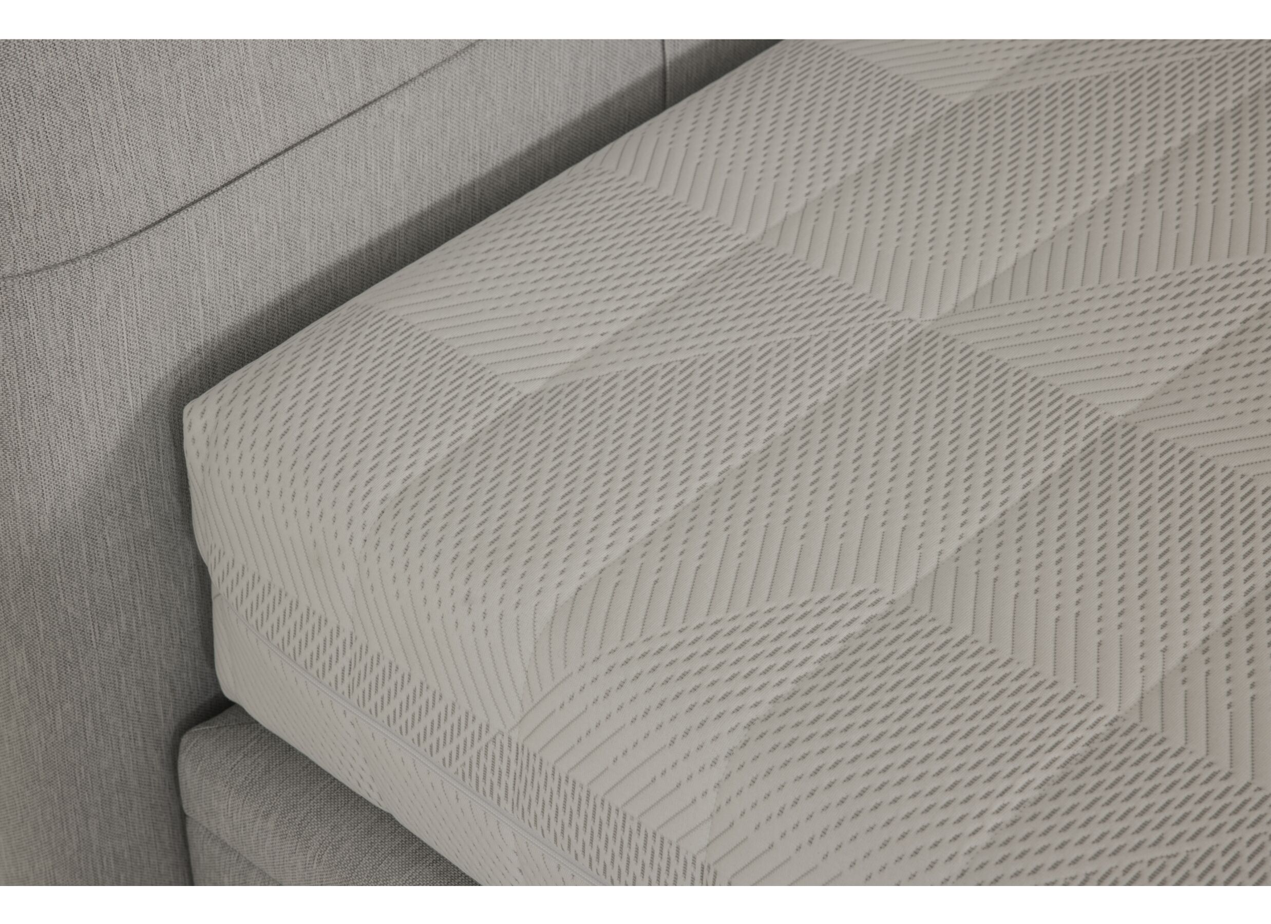 Detailfoto - Bedbox Cosy 140x200cm - stof - lichtgrijs met opbergruimte