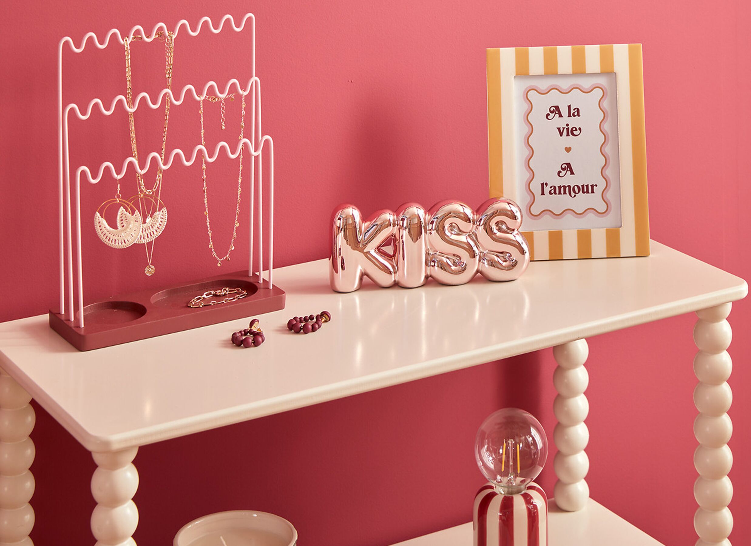 Sfeerfoto - Deco Kiss/Wow H8,5cm - dolomiet - roze