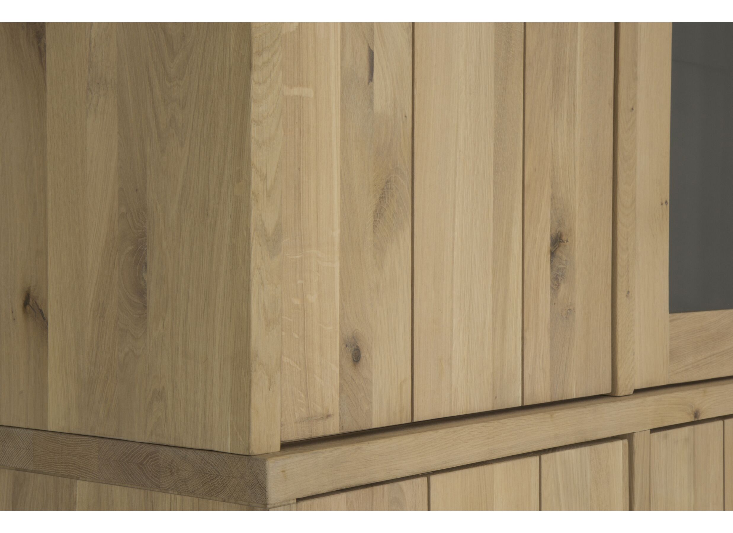 Meuble mural Grimaldi 230cm - chêne massif & décor - naturel