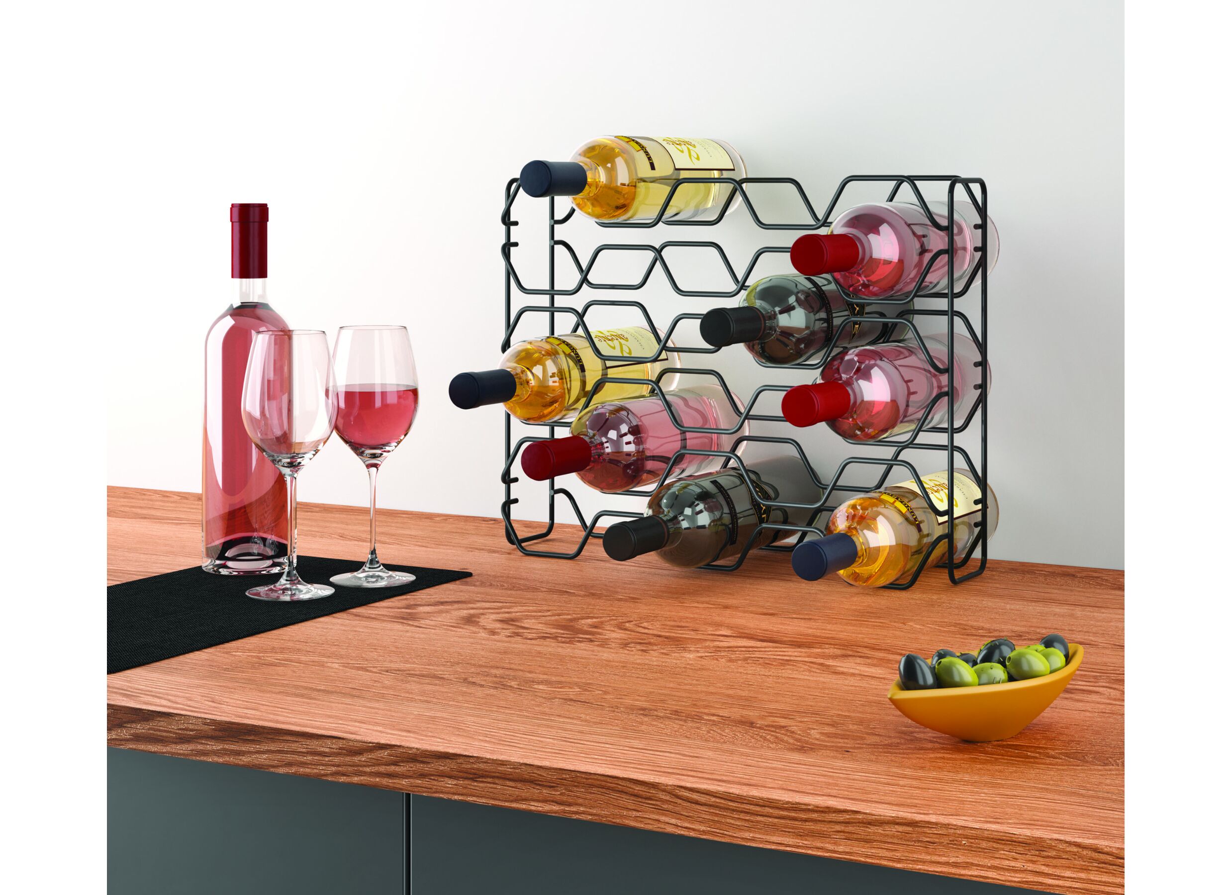 Foto ambiance - Porte-bouteilles Hexagon 43x12x34cm