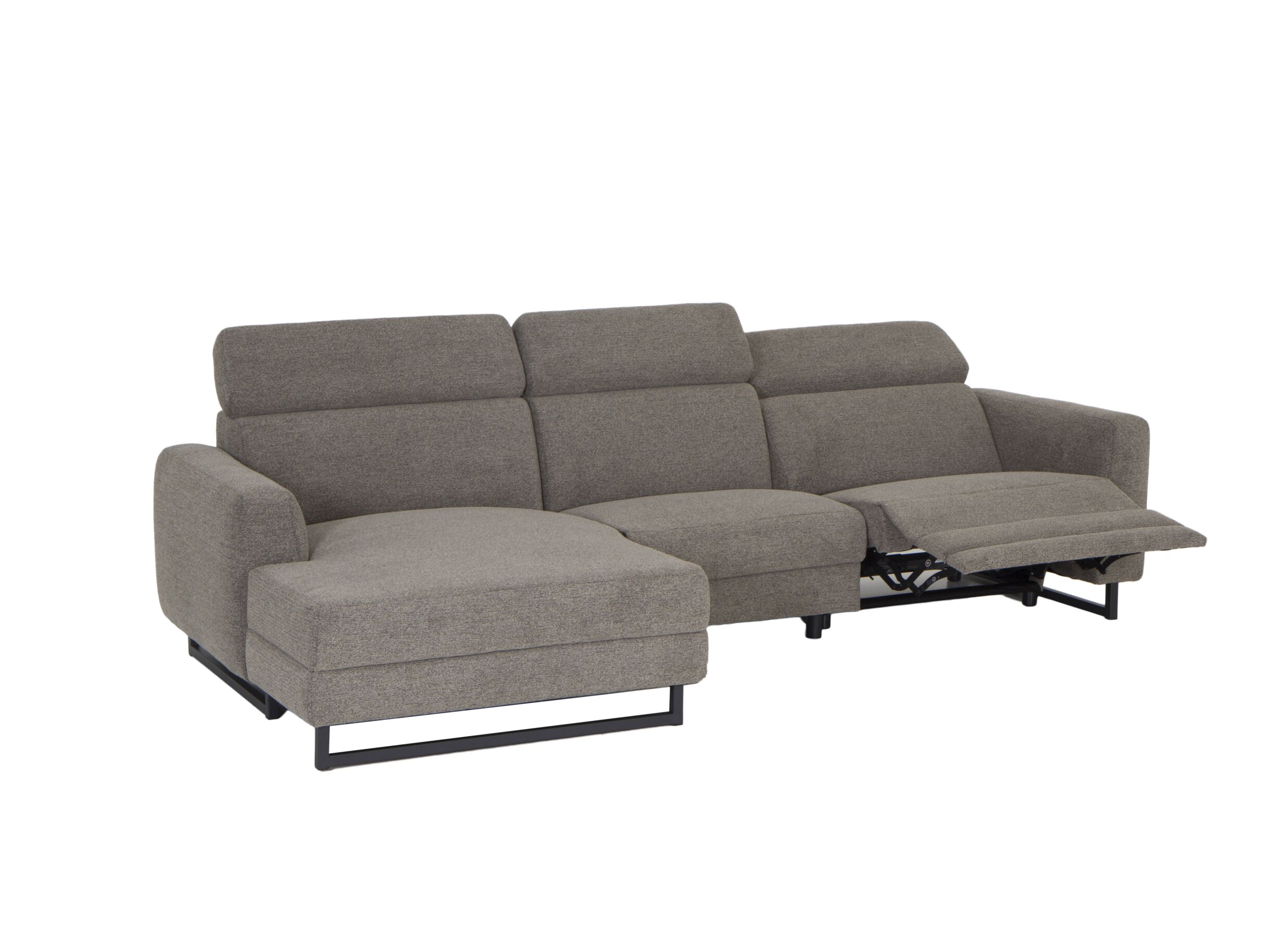 Hoeksalon Vaucluse 314x160cm - stof bruin taupe met relax